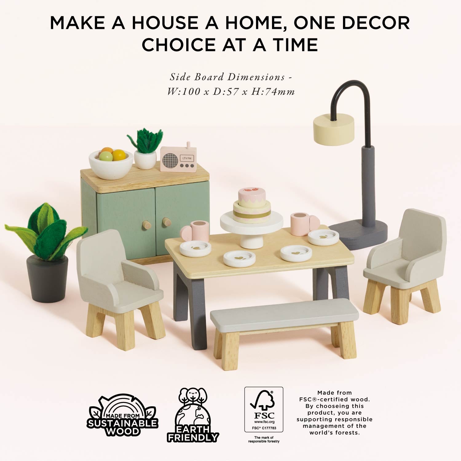 Wooden Dolls House Dining Room