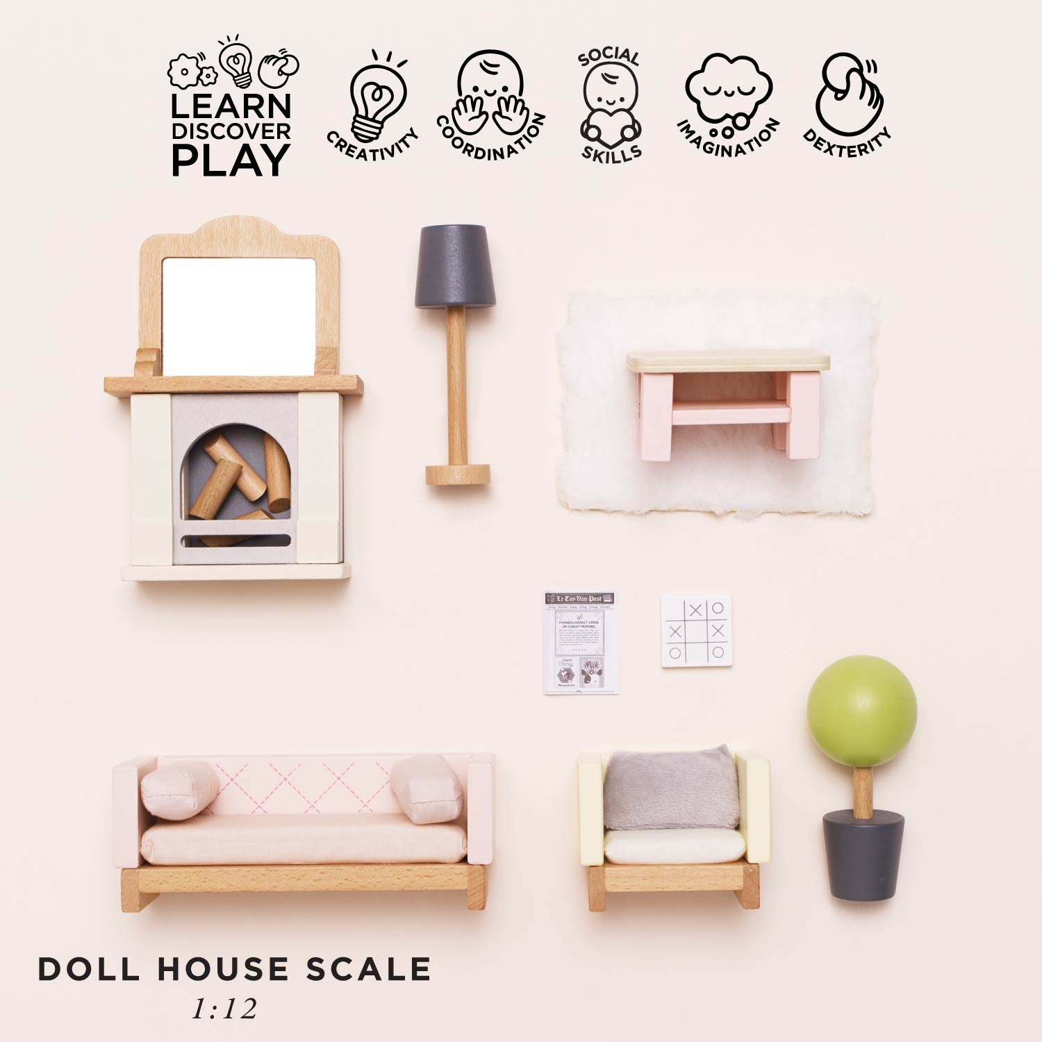 Wooden Dolls House Living Room