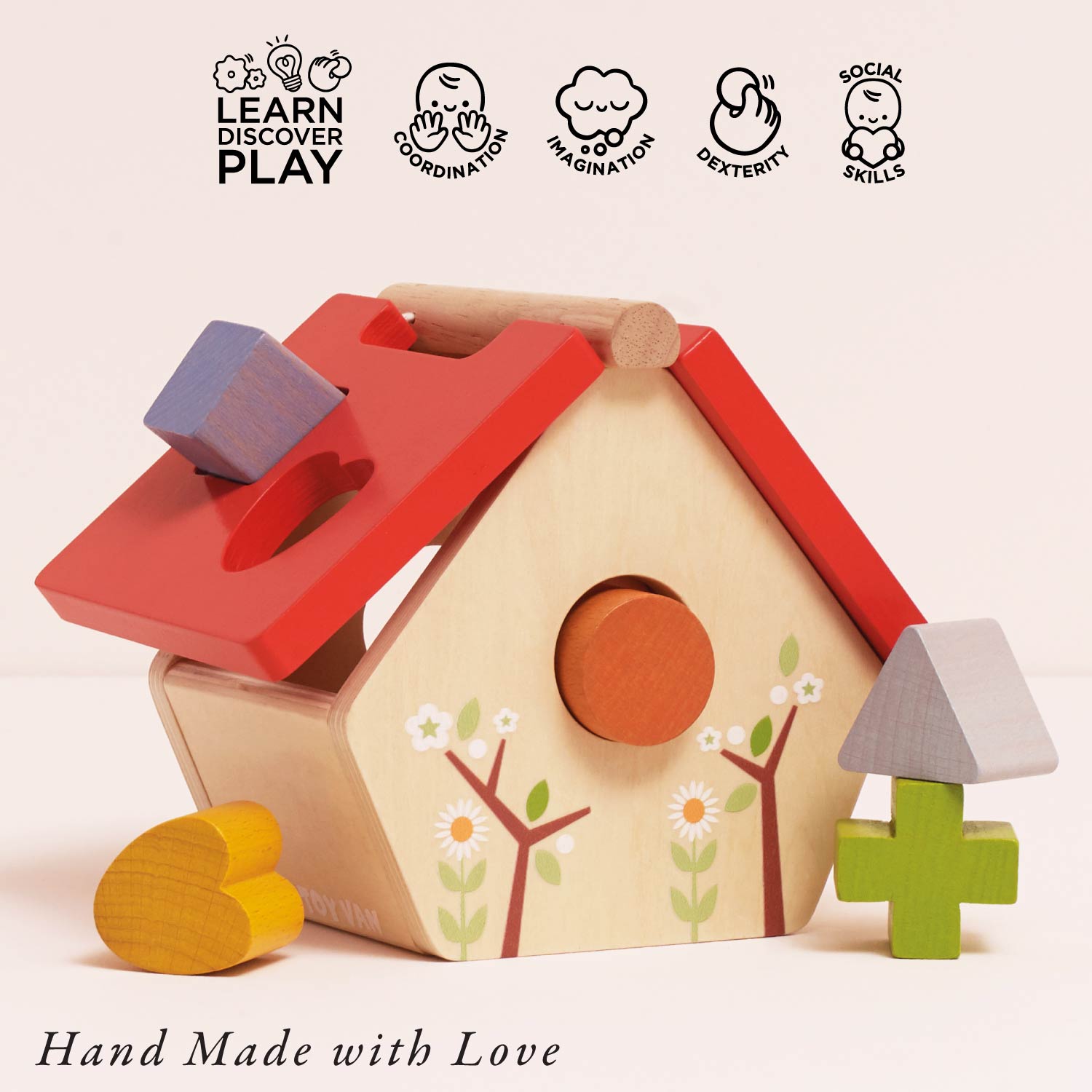 Wooden Bird House Shape Sorter