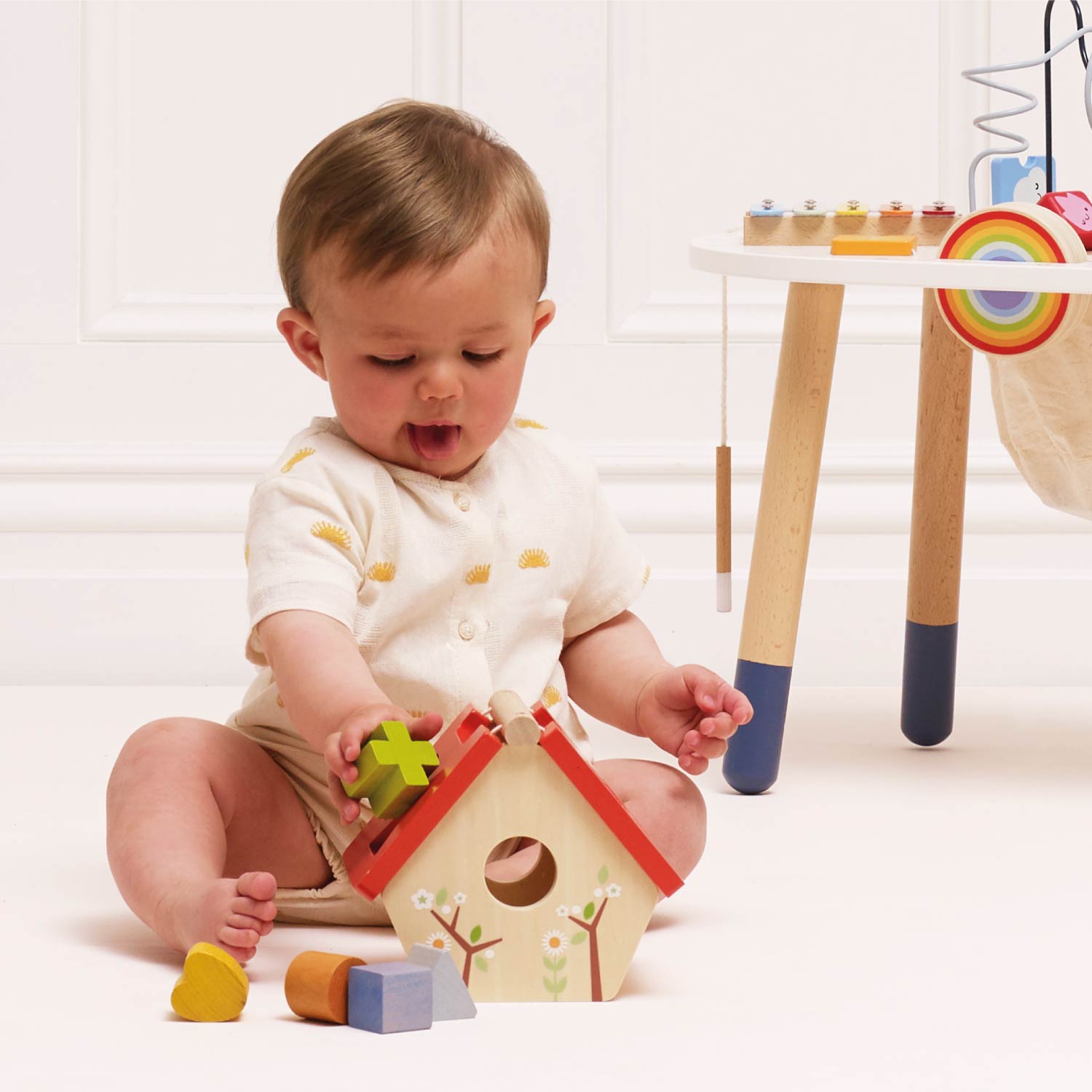 Wooden Bird House Shape Sorter