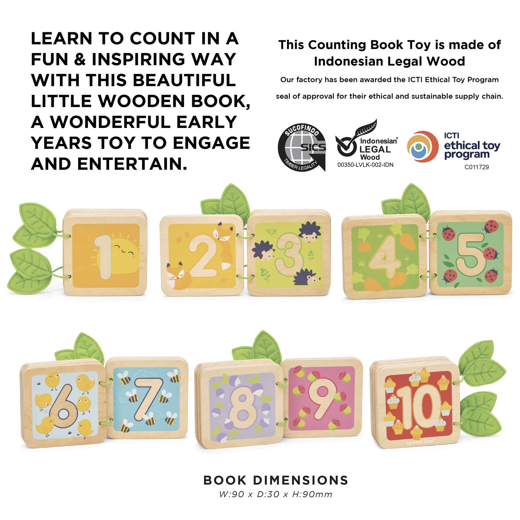123 Numbers Wooden Book