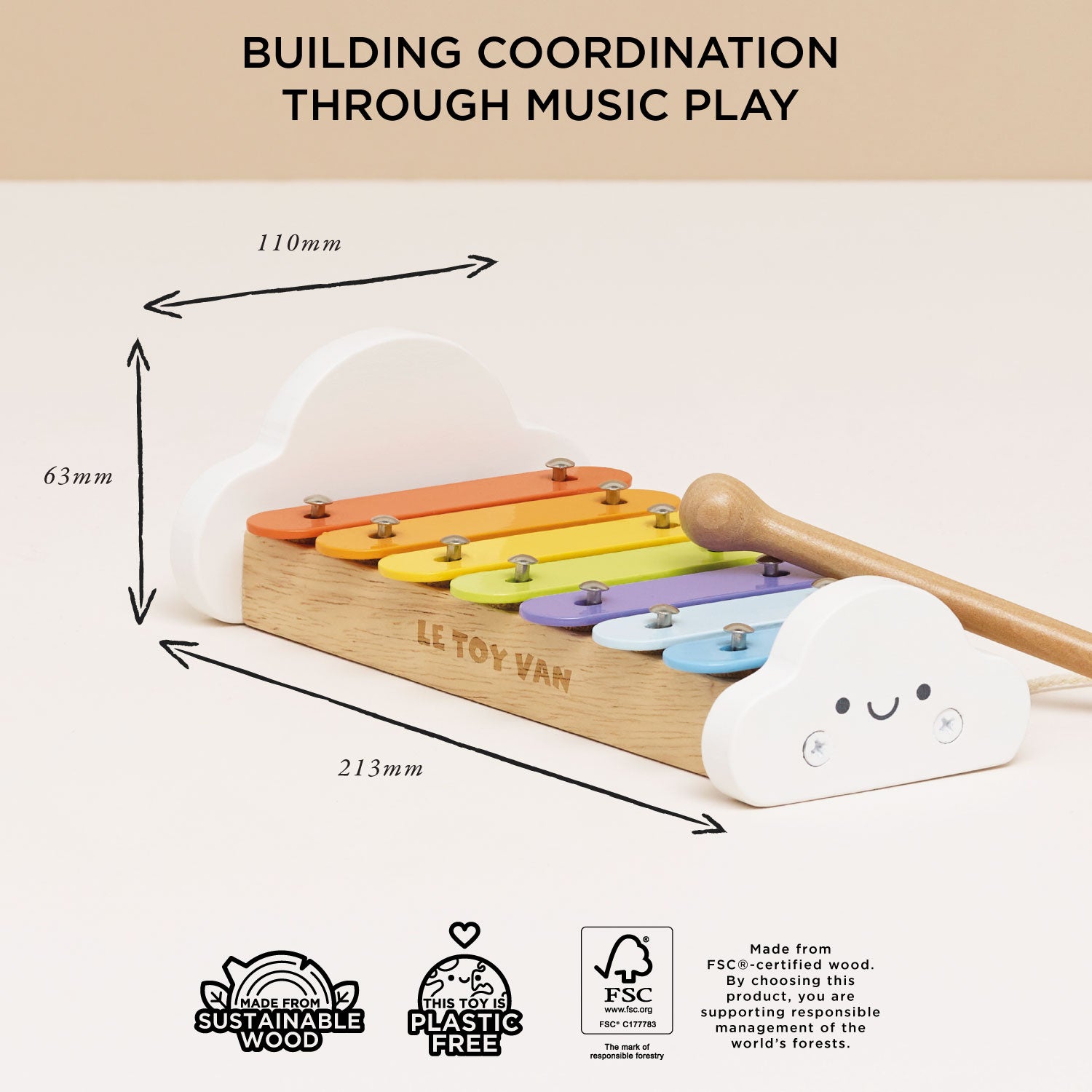 Rainbow Wooden Xylophone