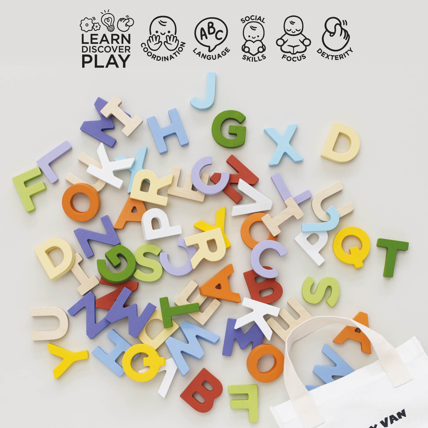 Wooden Alphabet Set & Bag