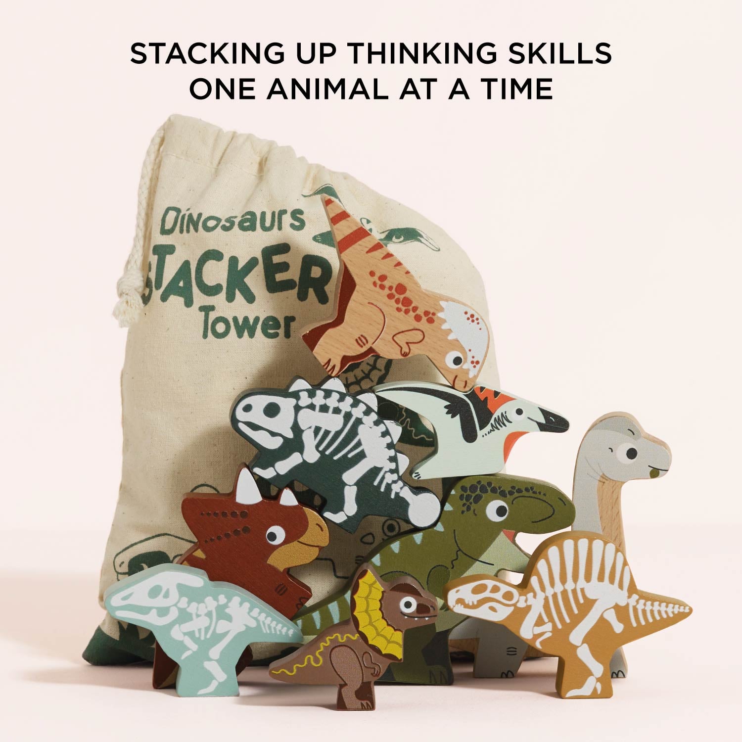 Jurassic Stacking Dinosaurs & Bag