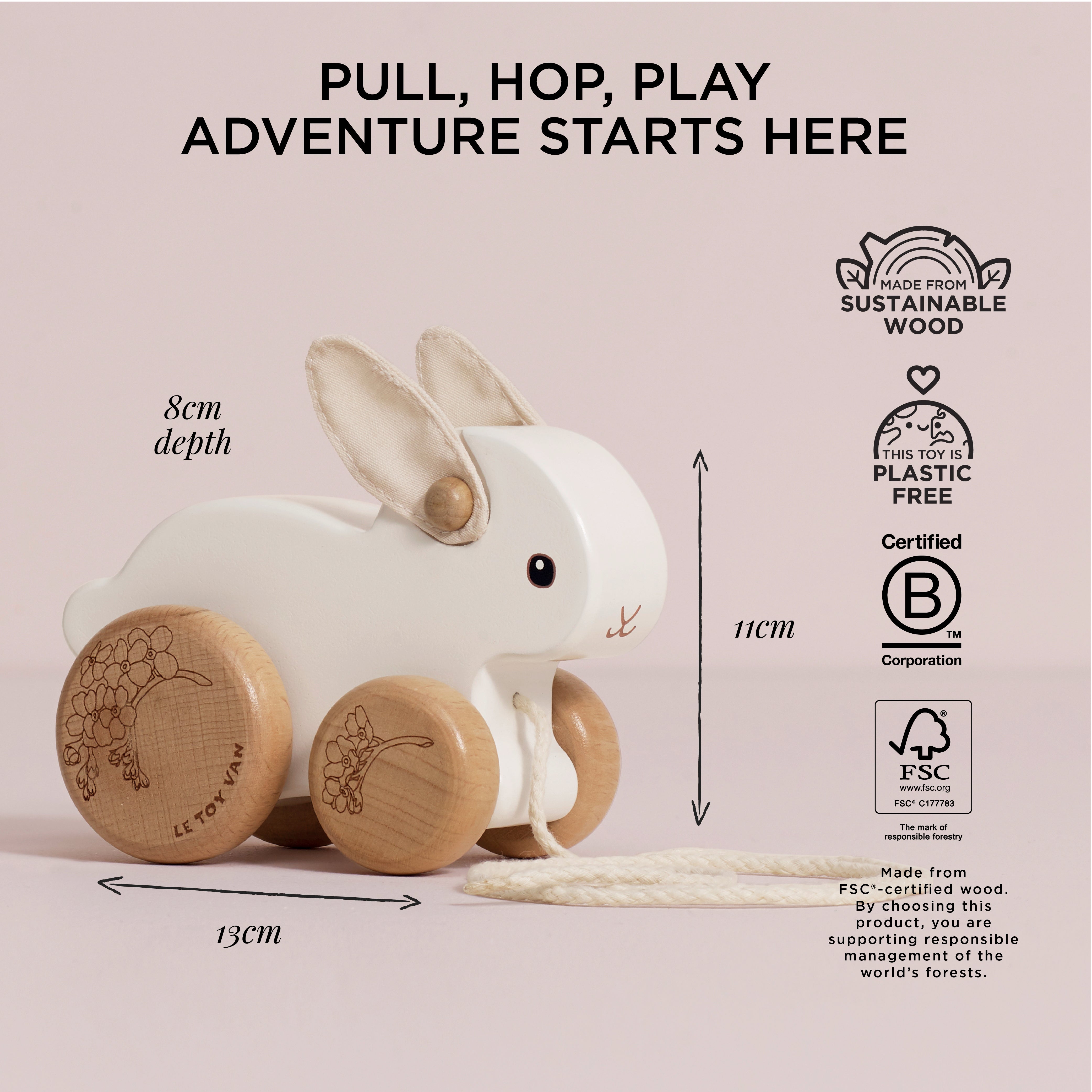 Pull Along Hopping Bunny Rabbit