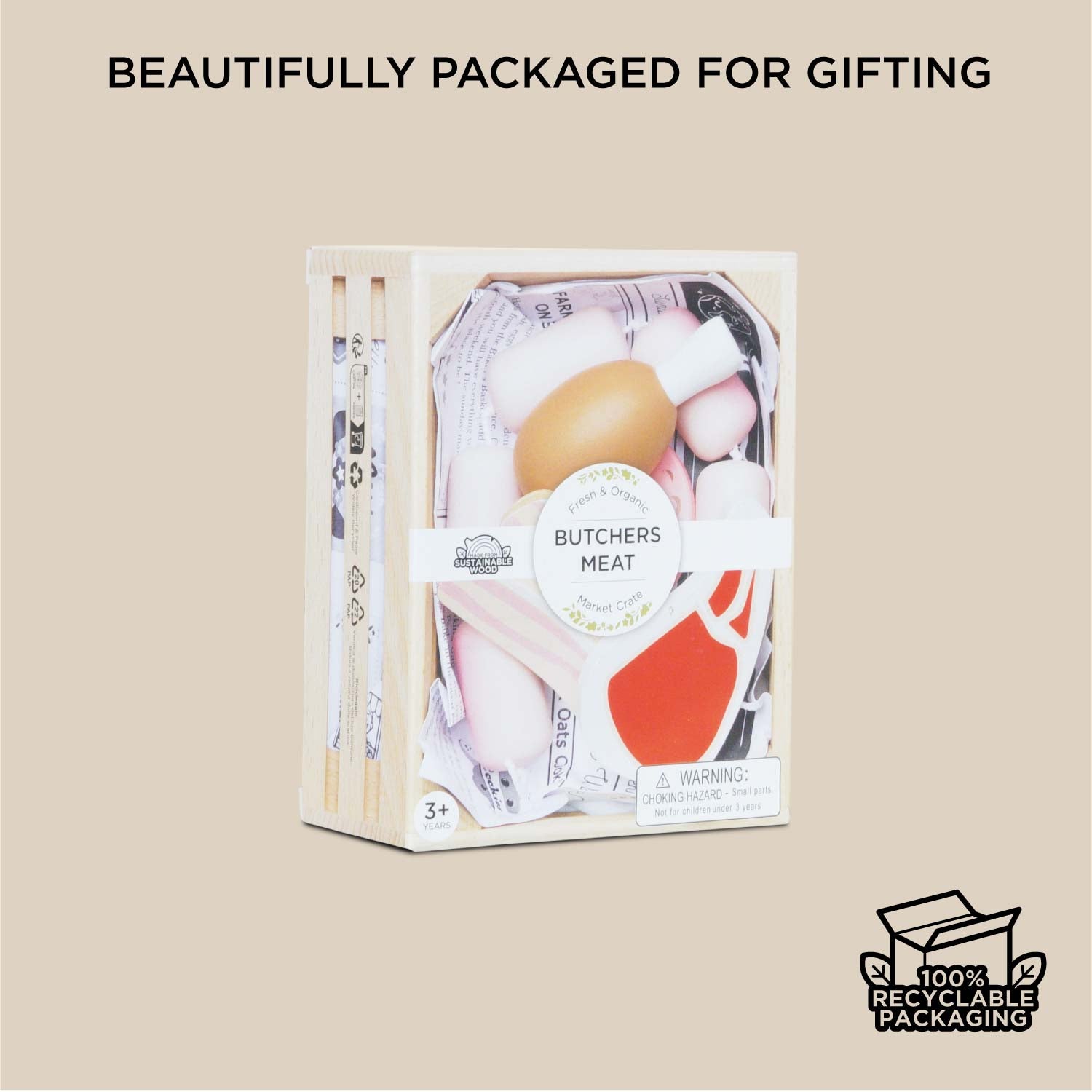 Butchers Meat Wooden Market Crate