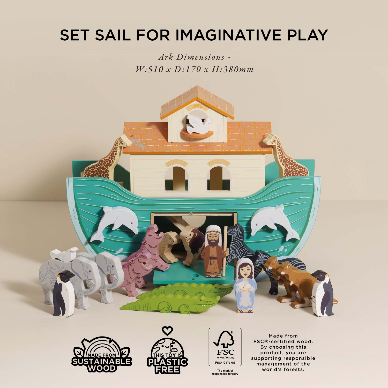 Noah’s Great Wooden Ark & Animals