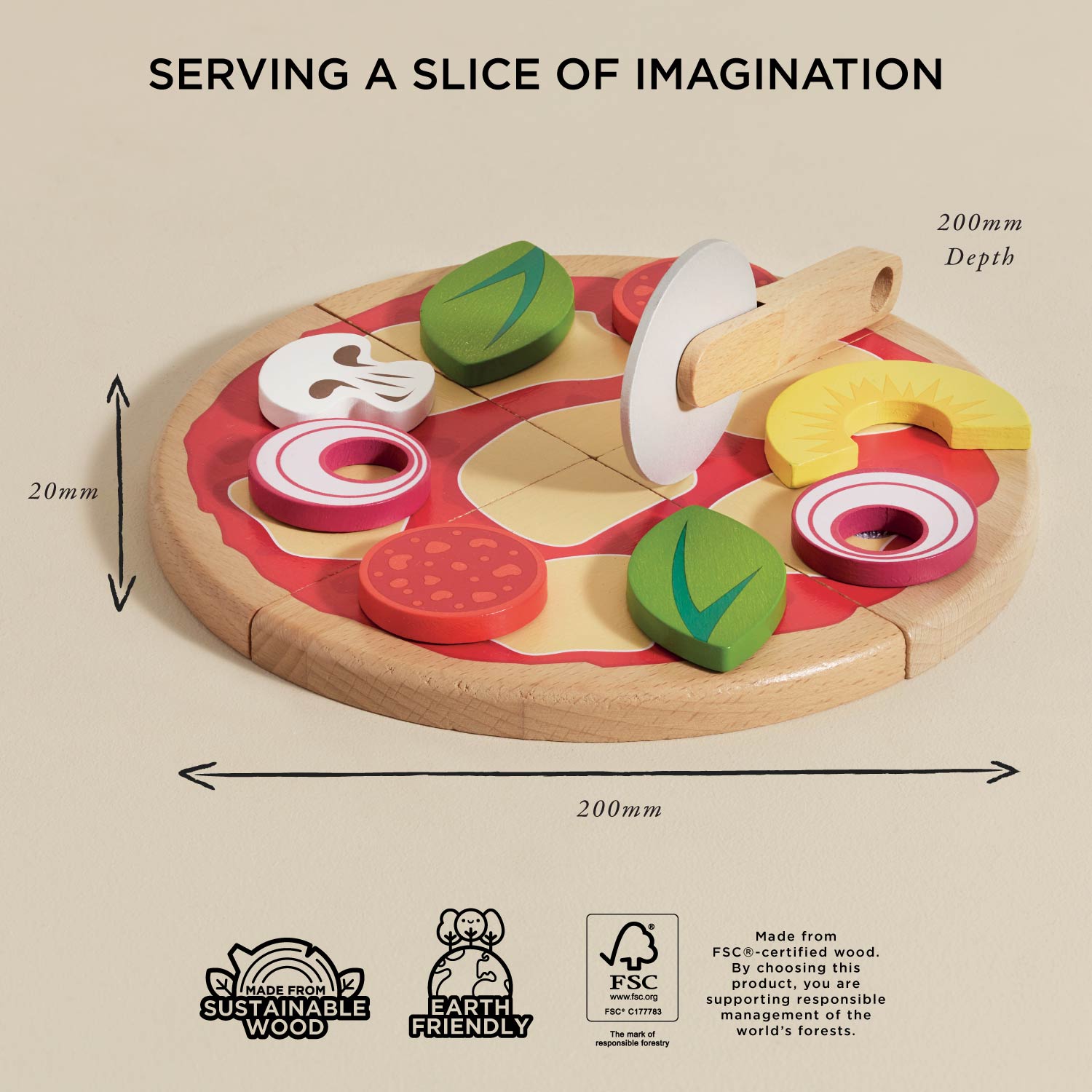 Pizza & Toppings with Slice Cutter