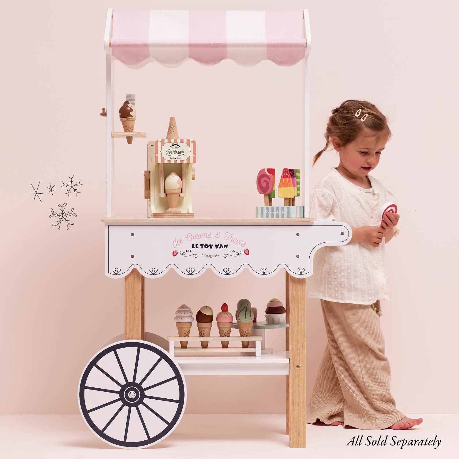 Wooden Ice Cream Cones Set