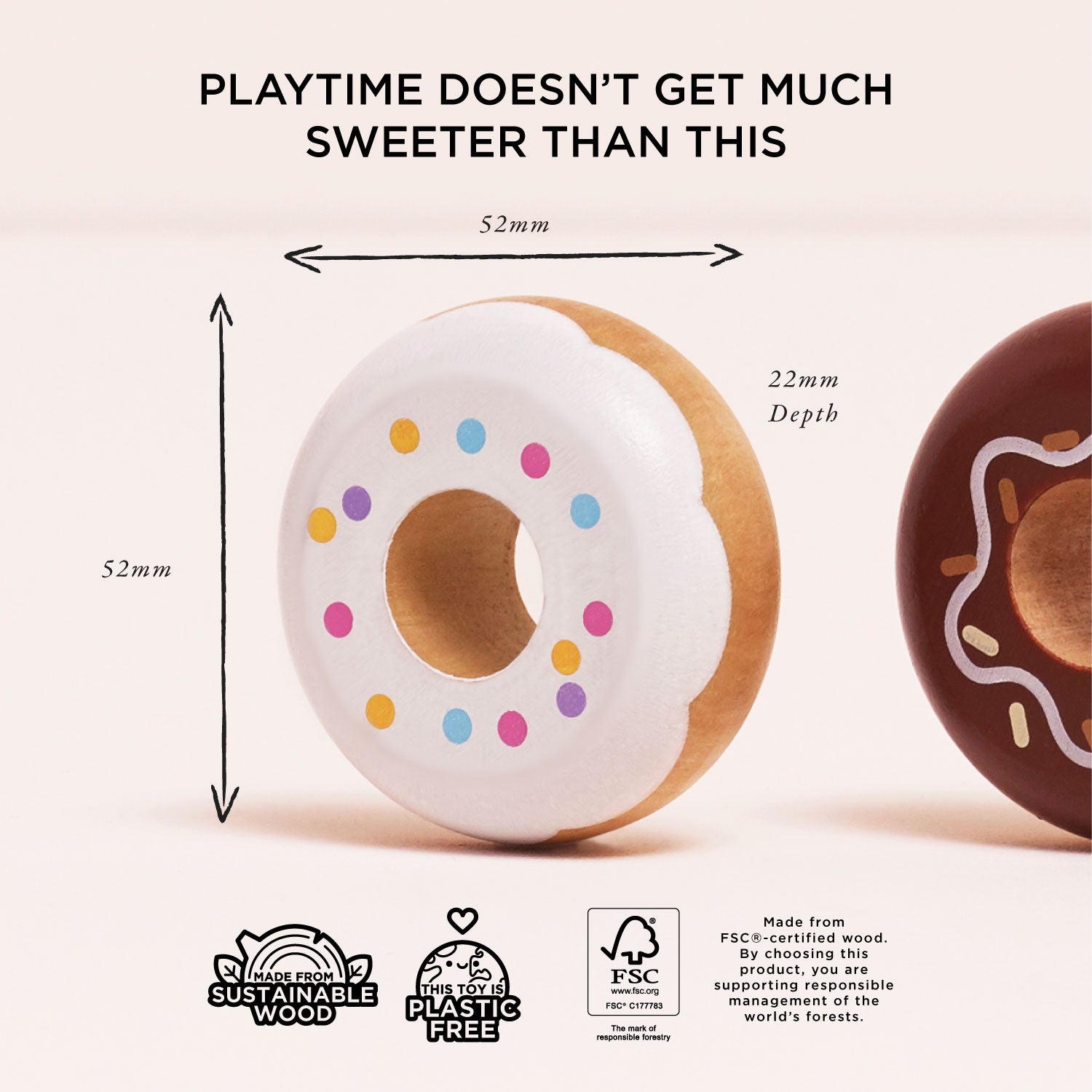 Wooden Doughnut Play Food Set