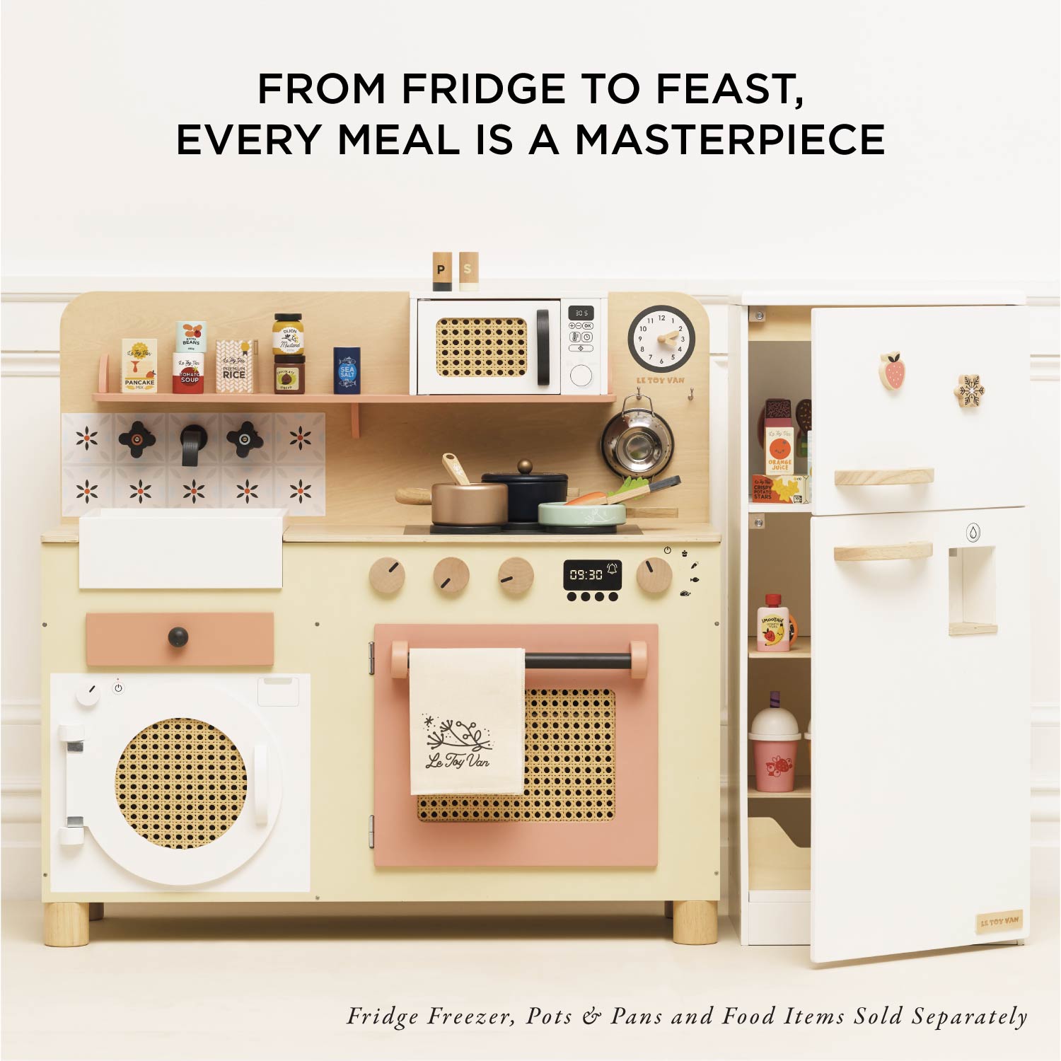 Rattan Family Wooden Play Kitchen
