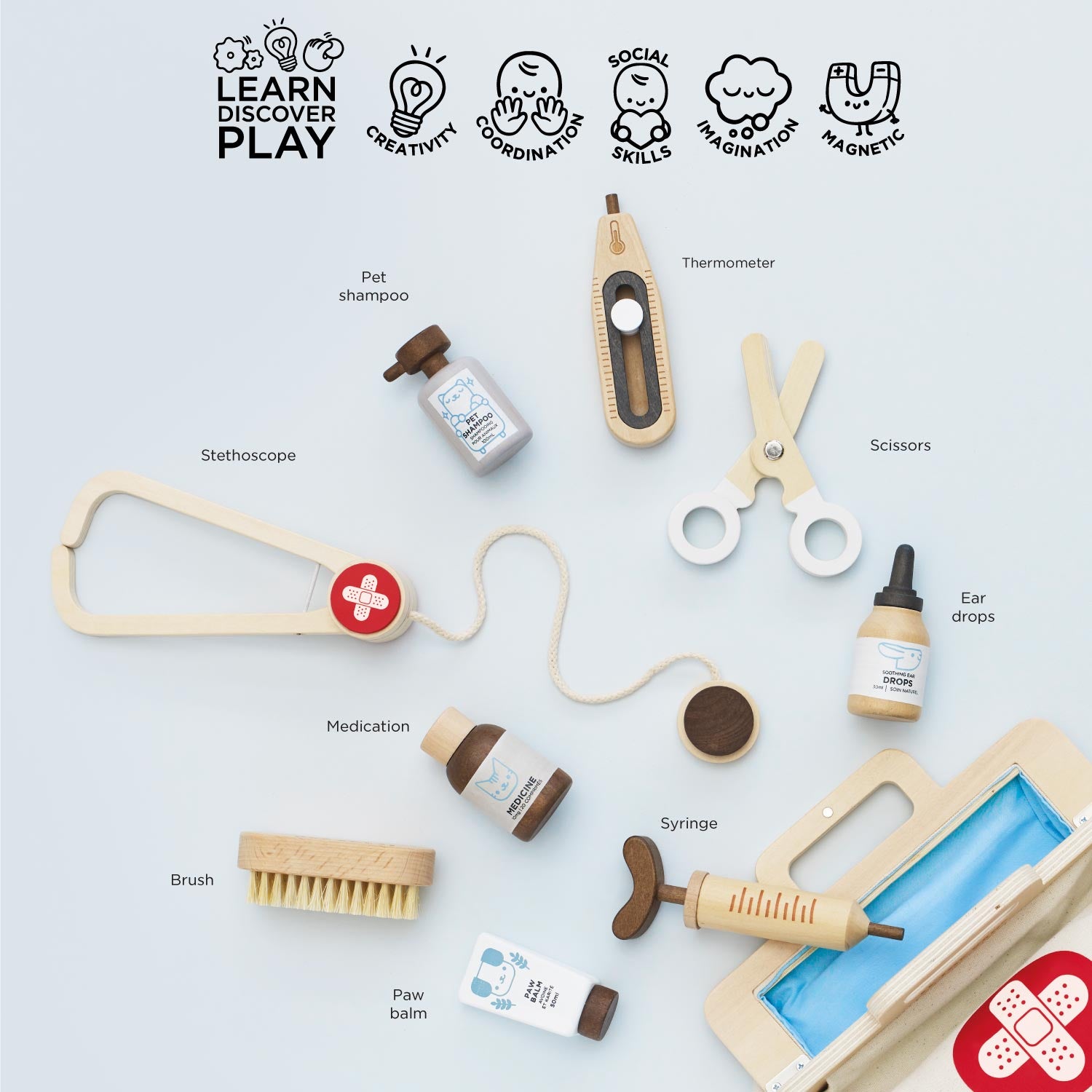 TV349-animal-vet-medical-bag-case-set-wooden-roleplay-pretend-vintage-toy-kids-boy-girl-wood-deluxe-gift-_2
