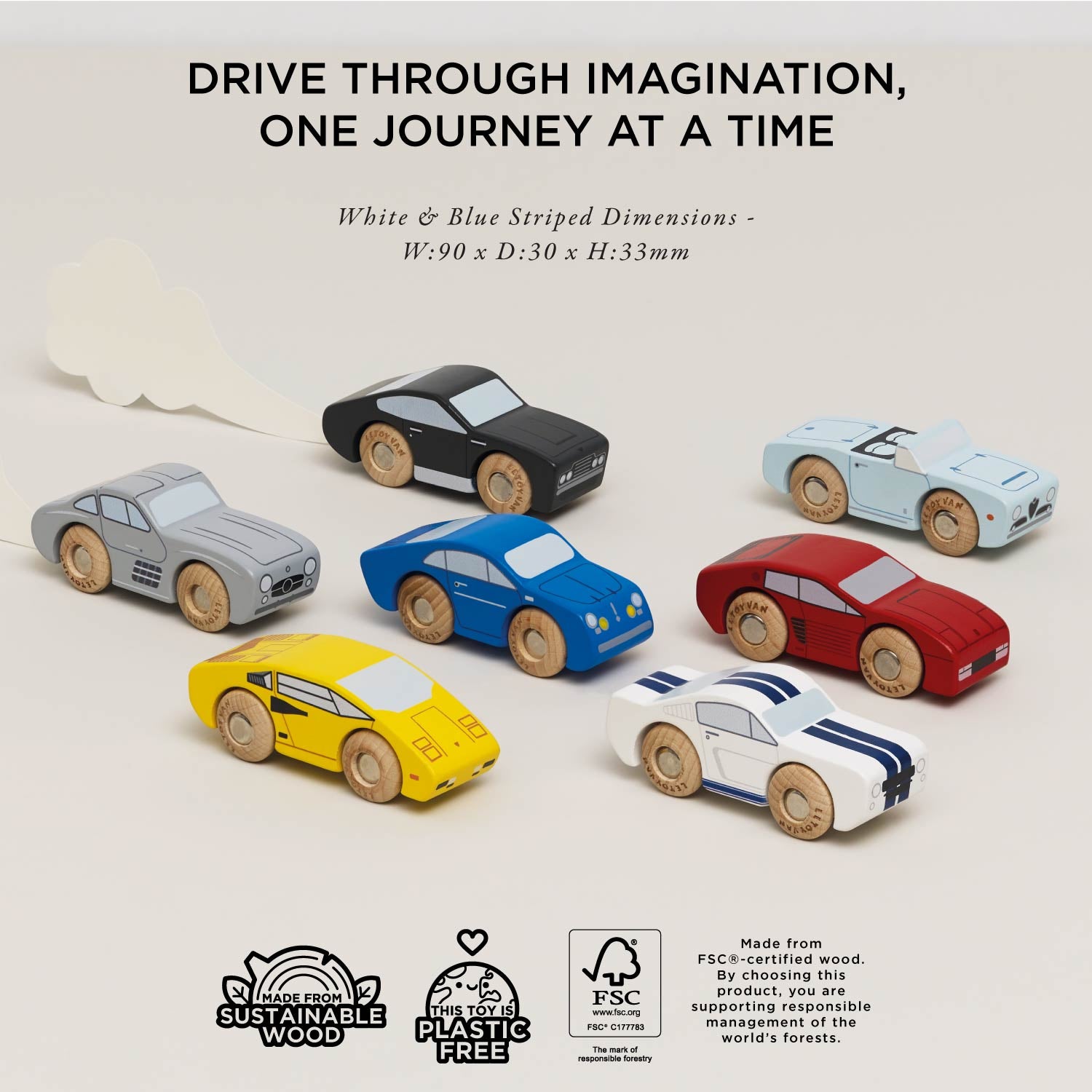 Classic Wooden Sports Car Set