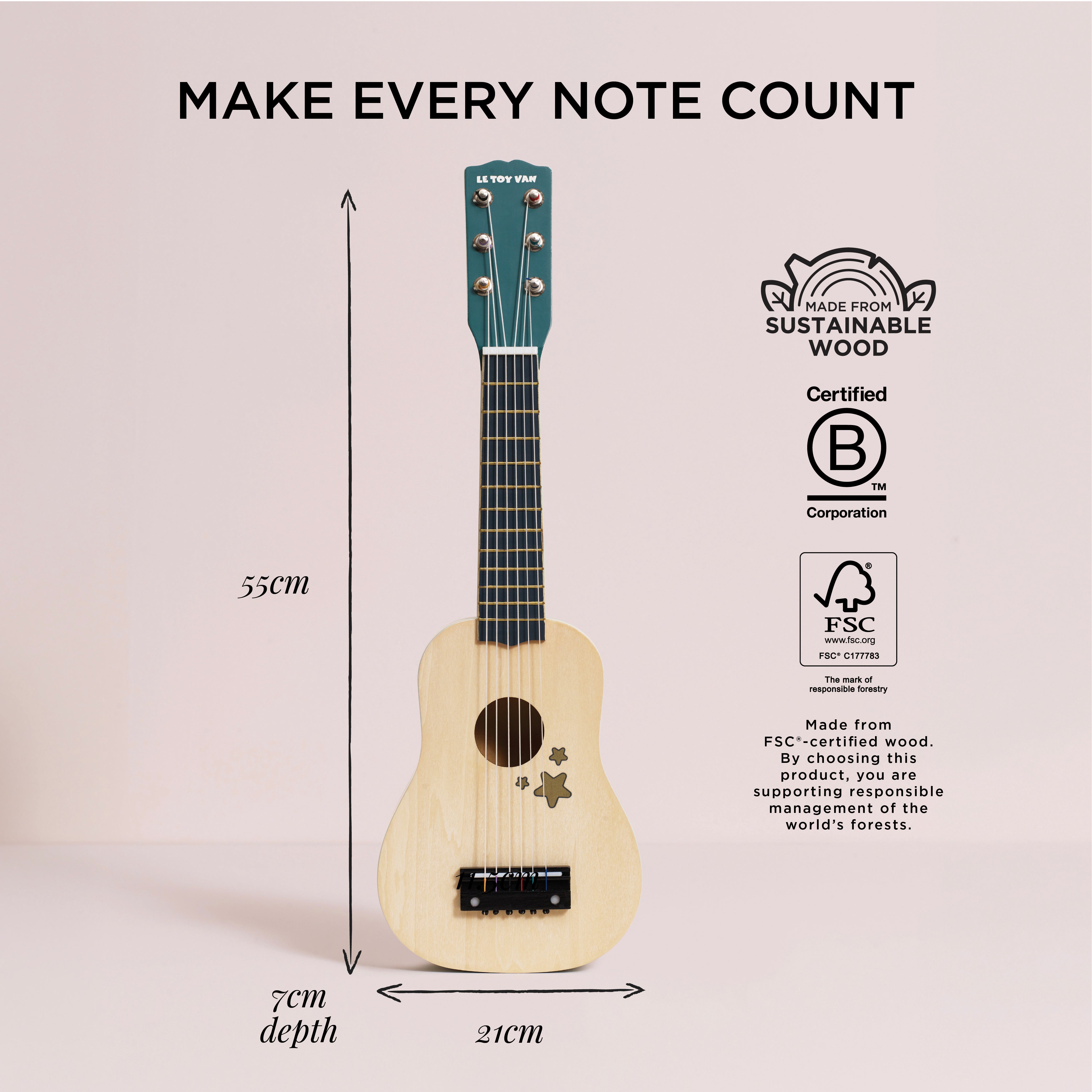 Wooden Guitar Toy Instrument
