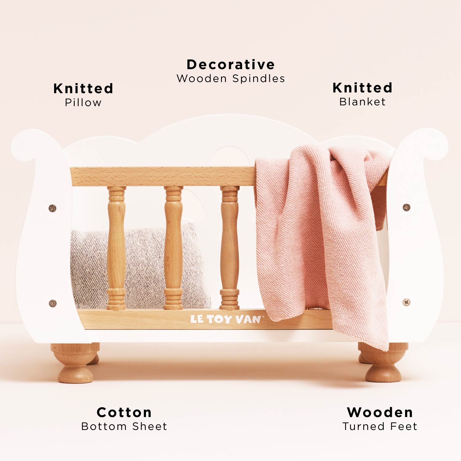 Wooden Dolls Cot