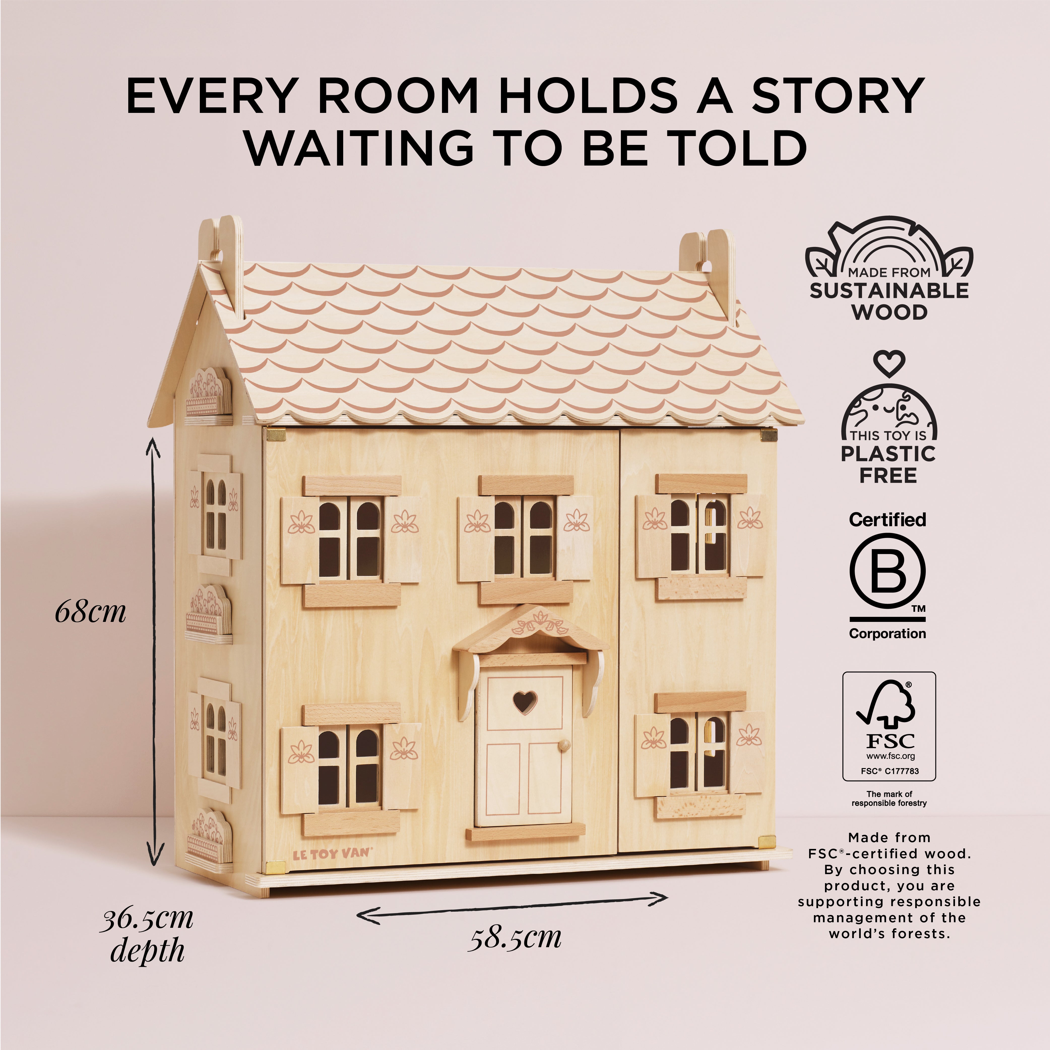 Marie's Natural Wood Dolls House