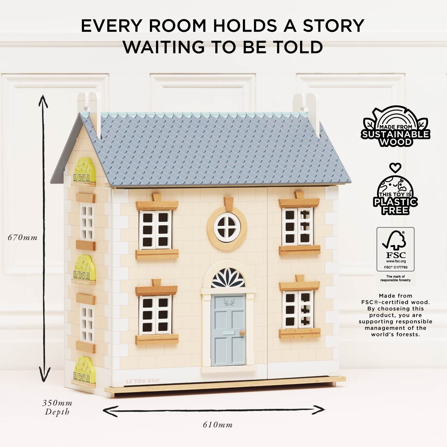 Bay Tree Dolls House Wooden Pretend Play Dolls House Le Toy Van