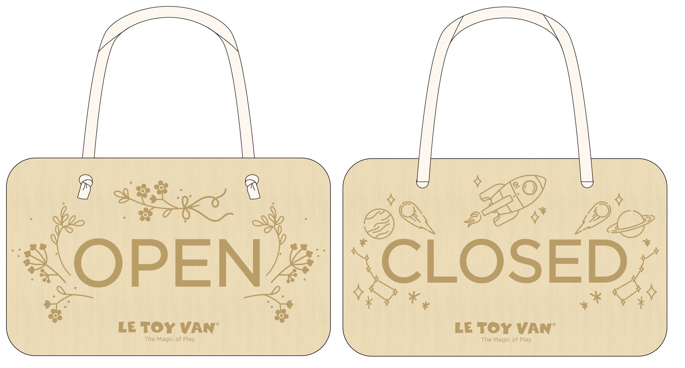 Wooden Retail Open and Closed Sign