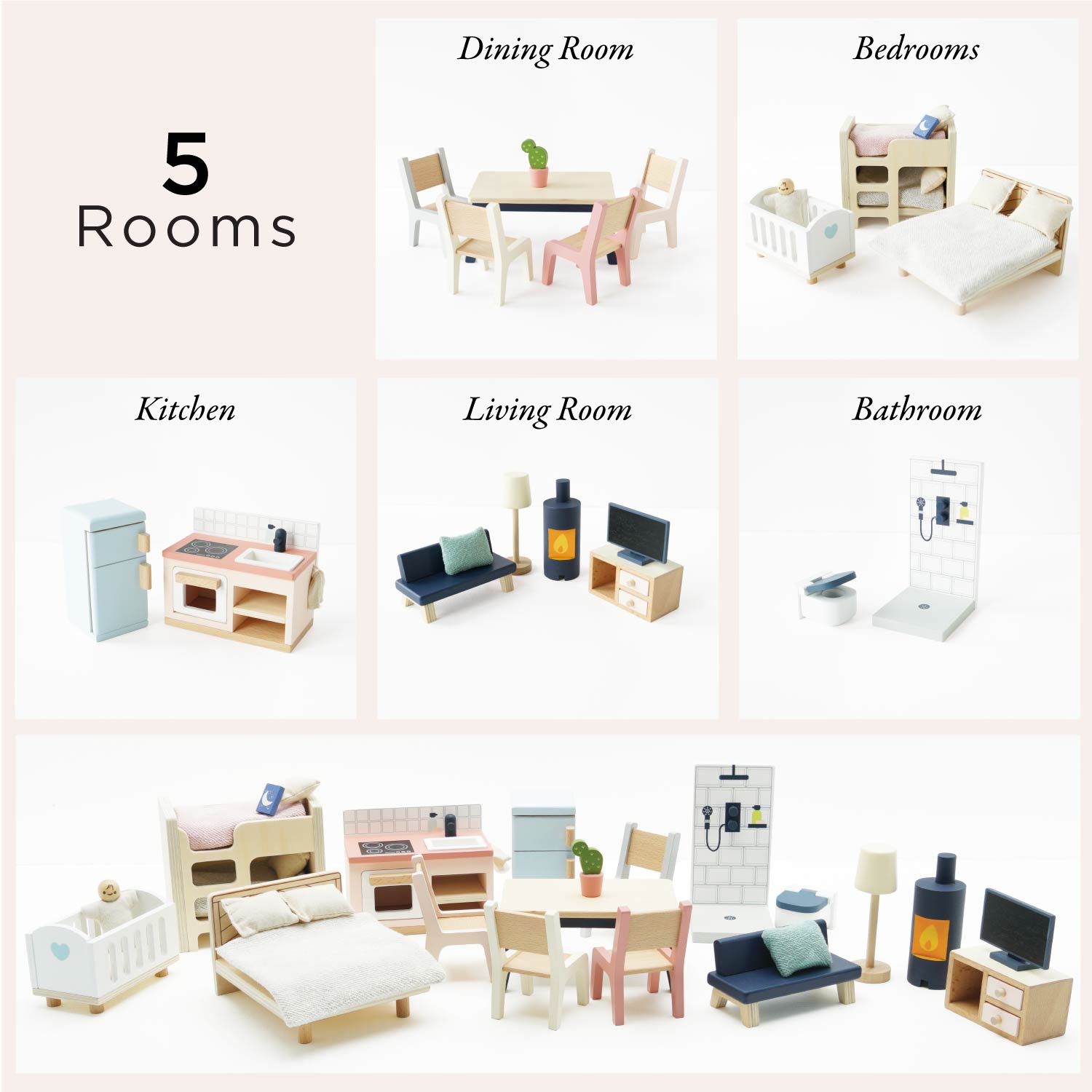 Eco-Friendly Wooden Bluebelle Dolls House Play Set | Le Toy Van