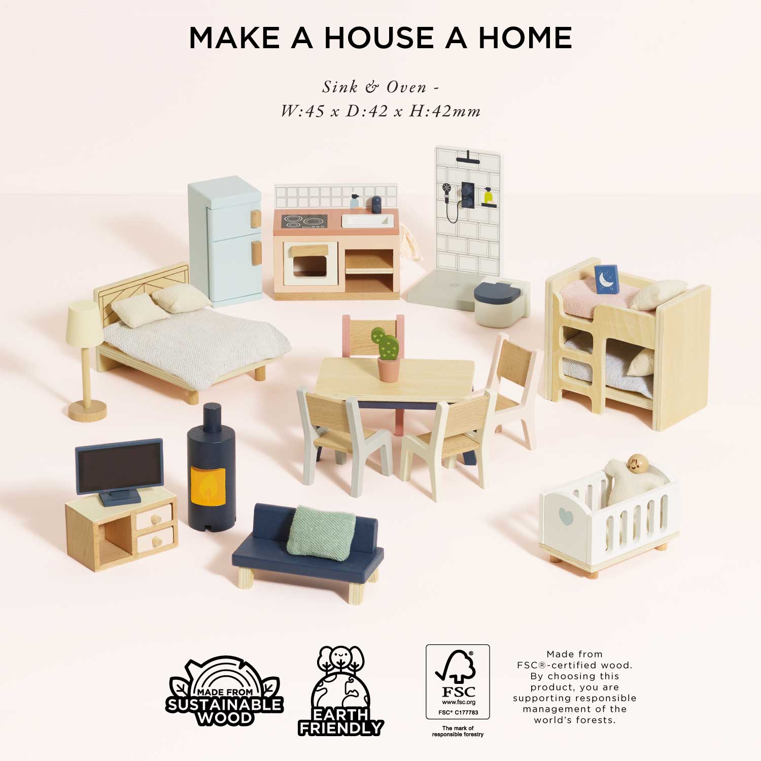 Complete Dolls House Furniture Set