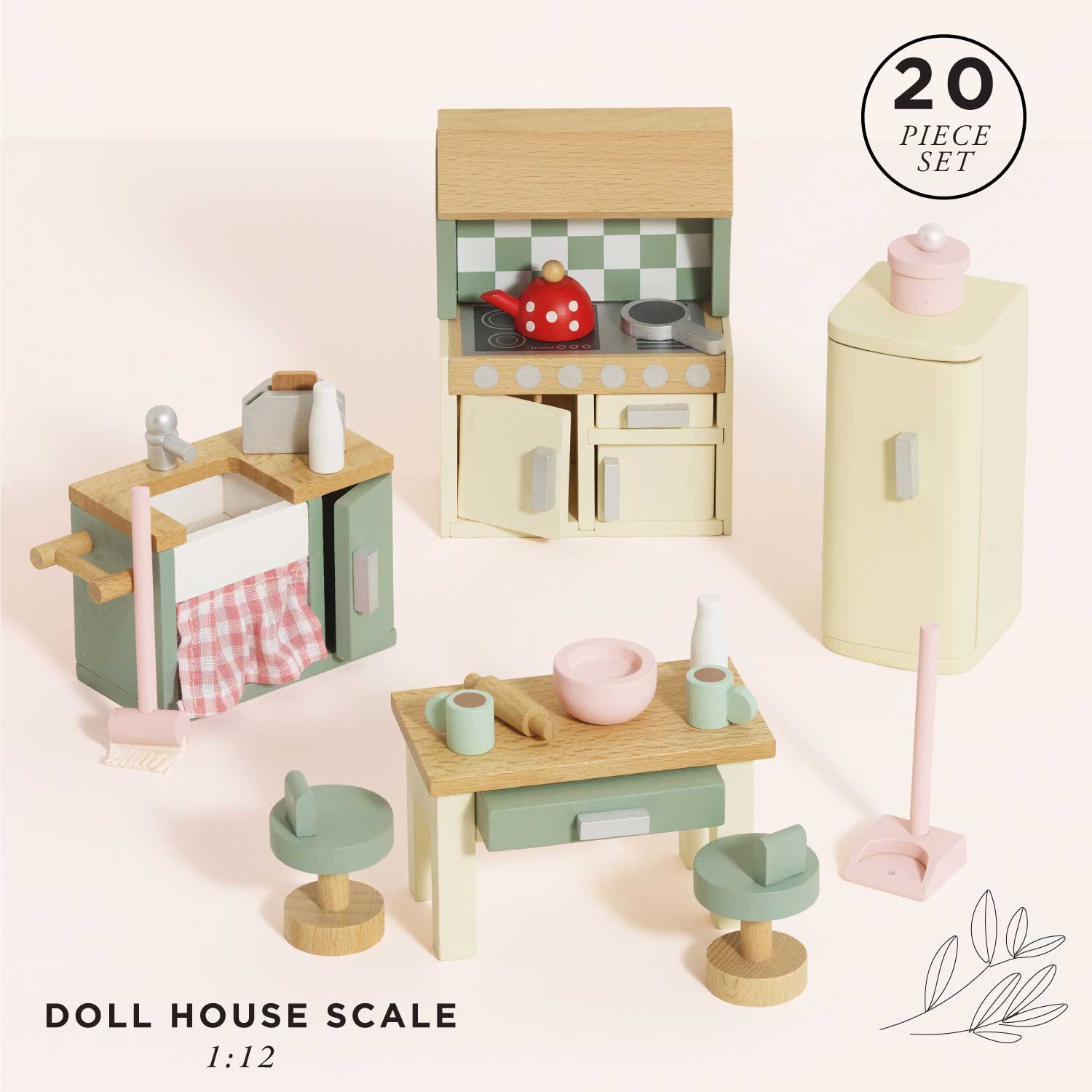 Wooden Dolls House Kitchen Furniture