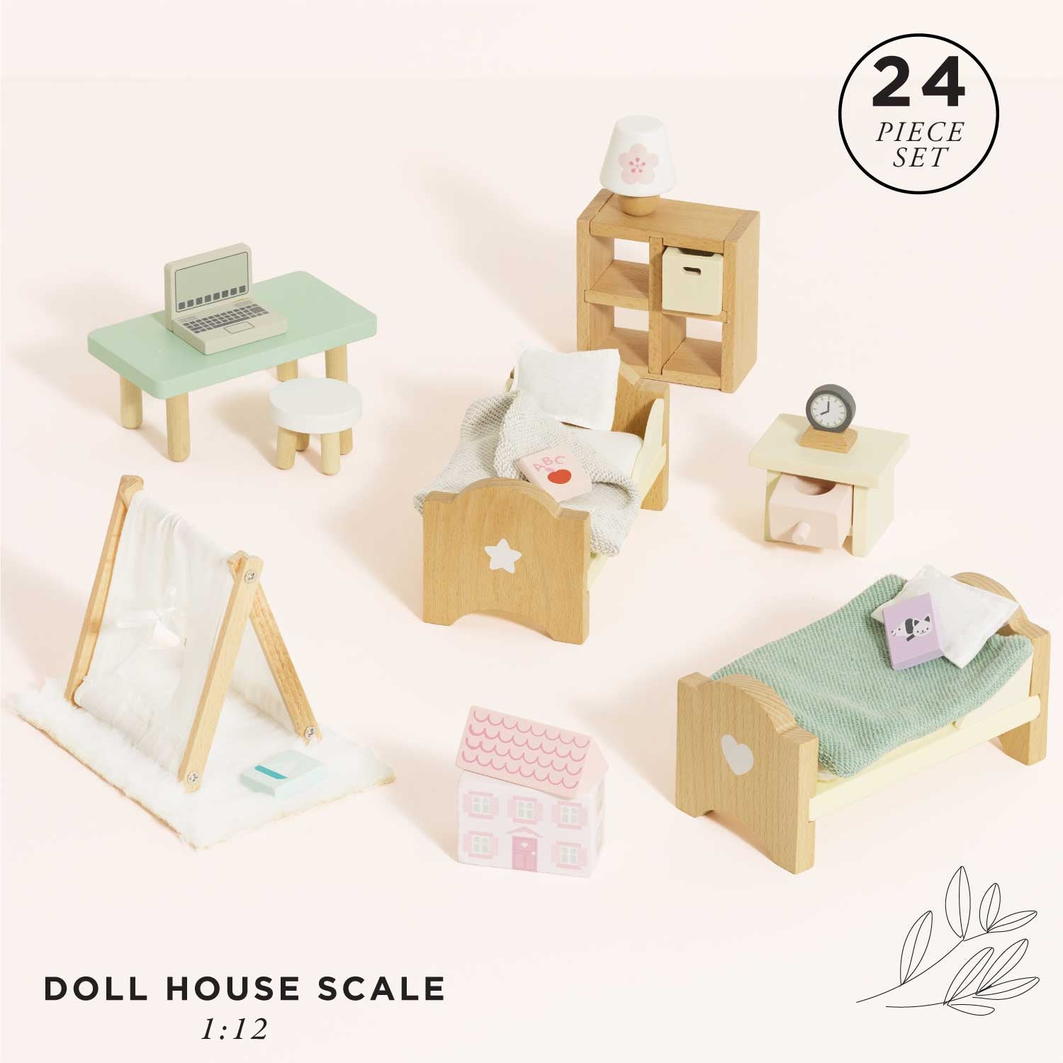 ME061-dolls-house-furniture-daisylane-childrens-bedroom-play-set-beds-tipi-dollhouse-pink-white-green-wooden-toy-stem-gift-_1