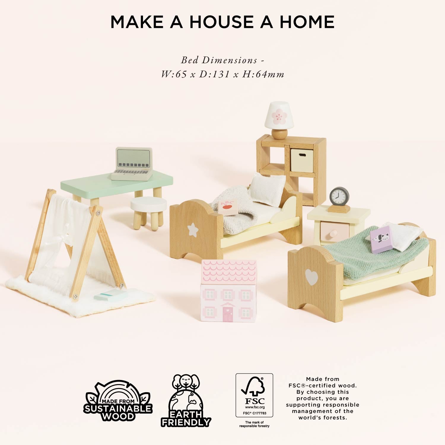 Dolls House Child's Bedroom Furniture