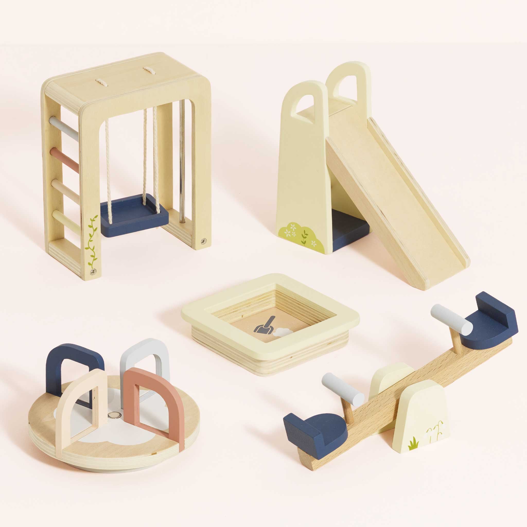 ME062-dolls-house-outdoor-games-play-set-wooden-toy-dollhouse-accessory-swing-slide-sandpit-merrygoround_1