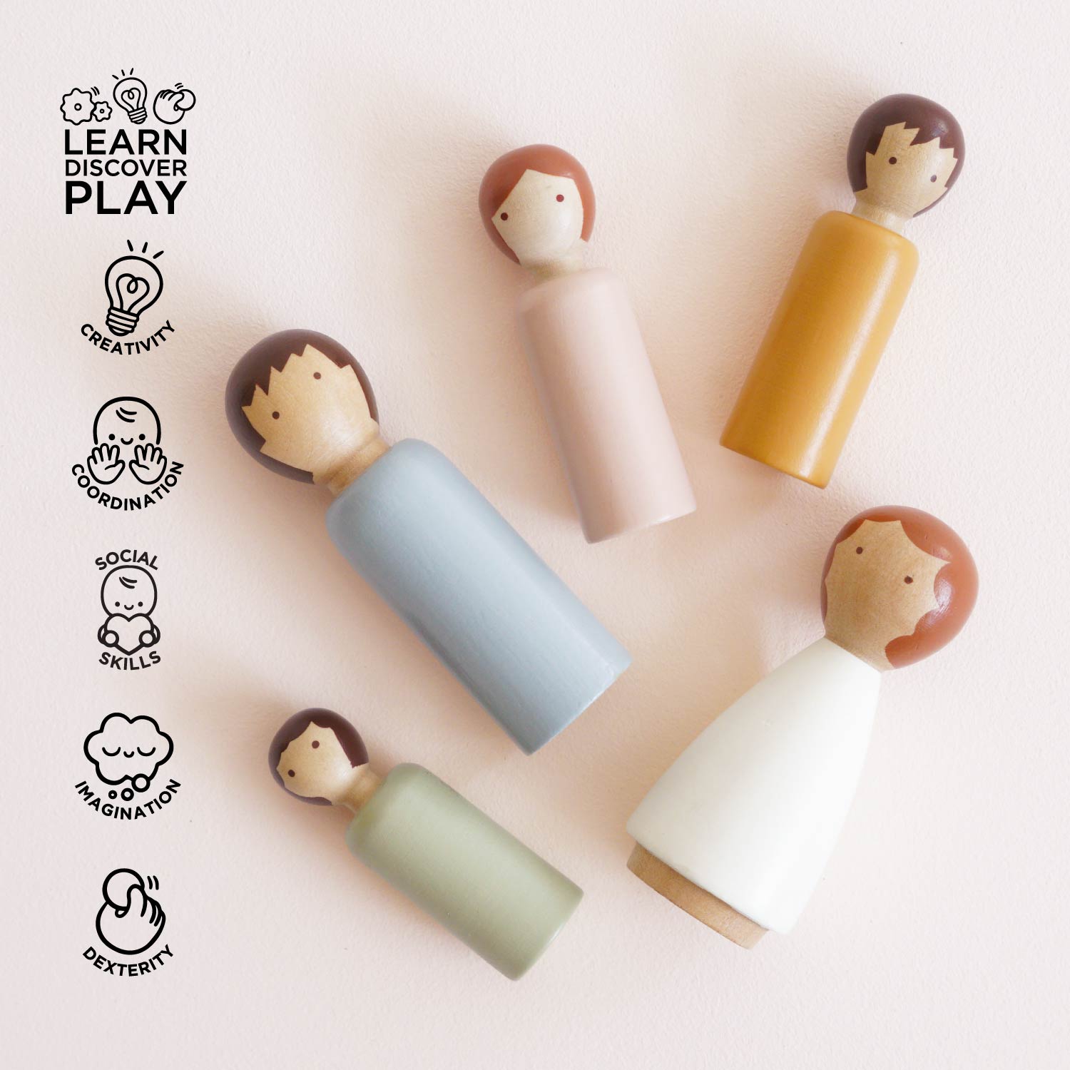 Dubois Wooden Family Dolls