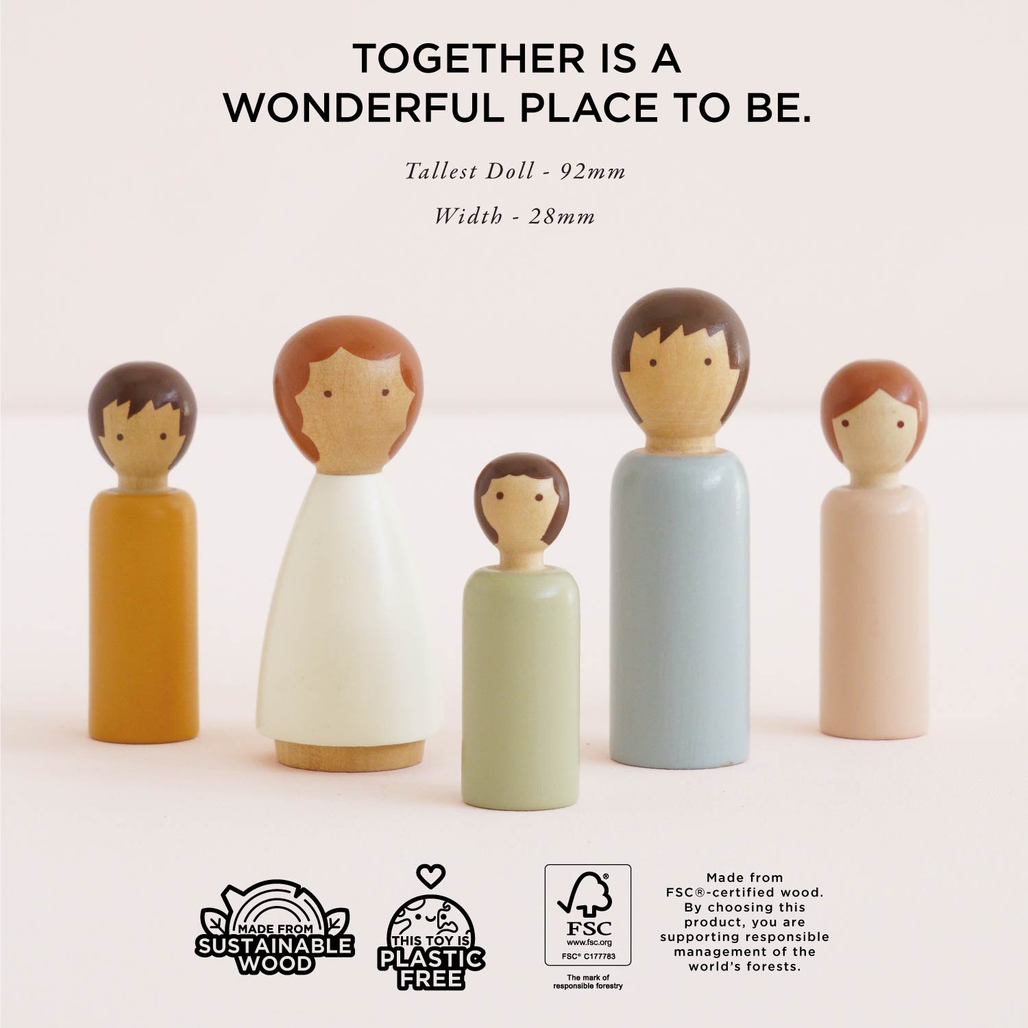 Dubois Wooden Family Dolls