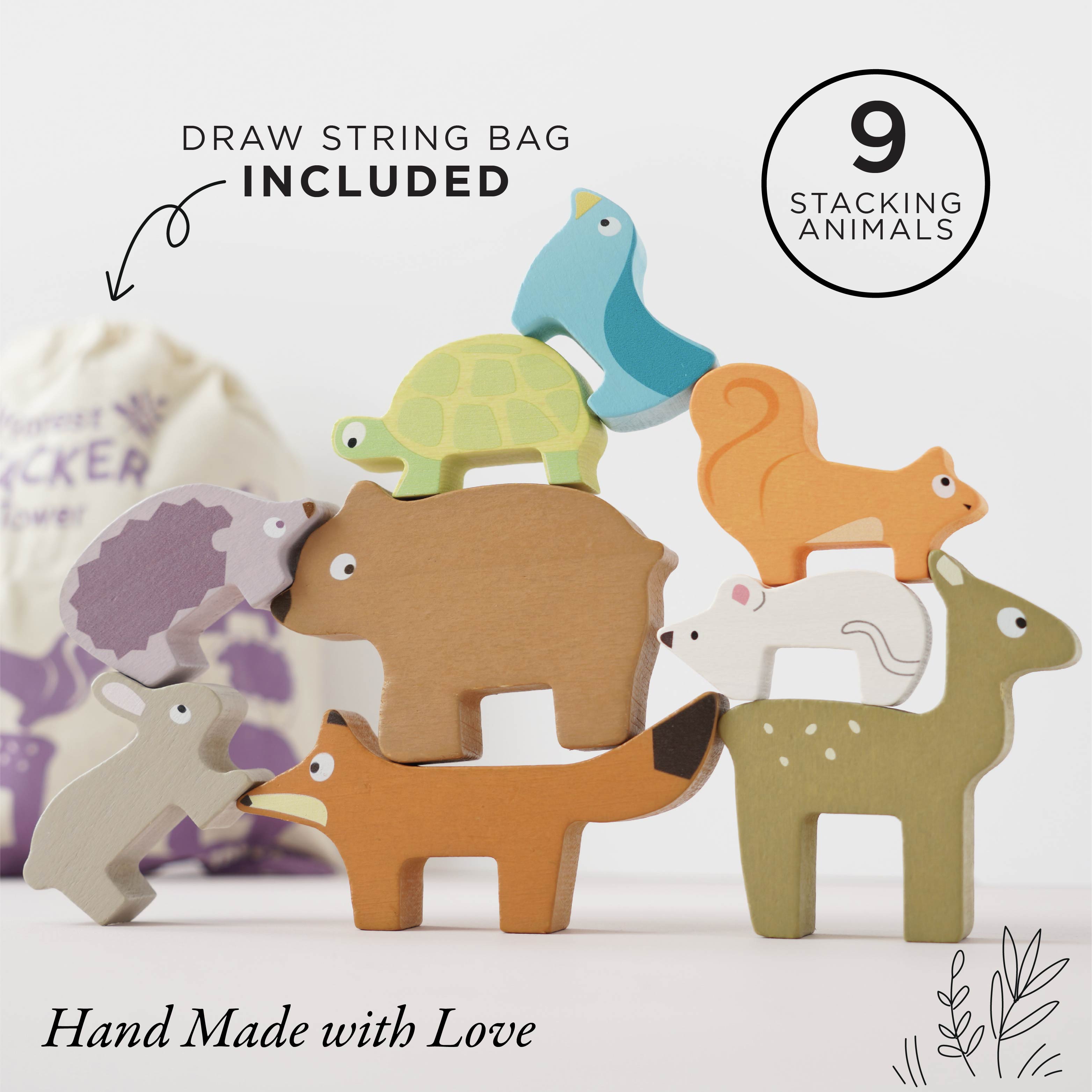 Woodland Stacking Forest Animals & Bag