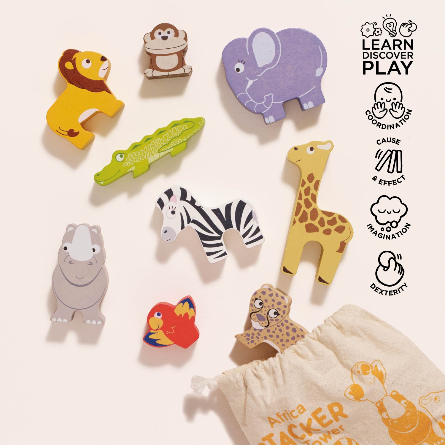 Africa Stacking Animals & Bag