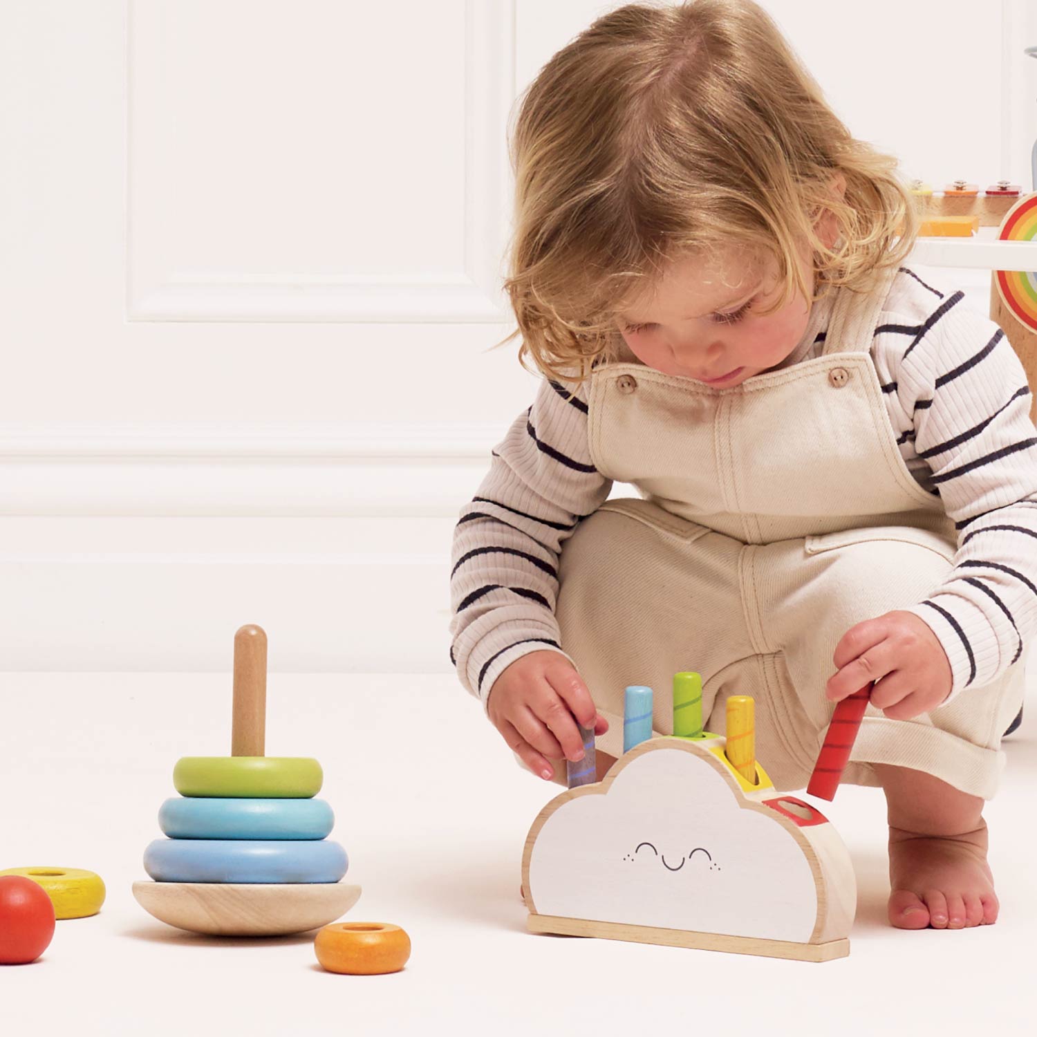 Rainbow Cloud Pop-up Toy Baby Toddler Wooden Toys Le Toy Van