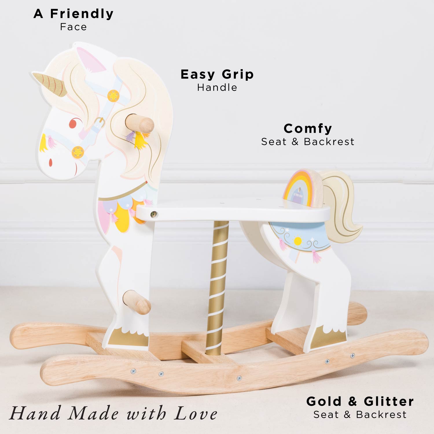 Baby Chair FUNLIO Unicorn Baby Rocking Horse, Rainbow Fairy