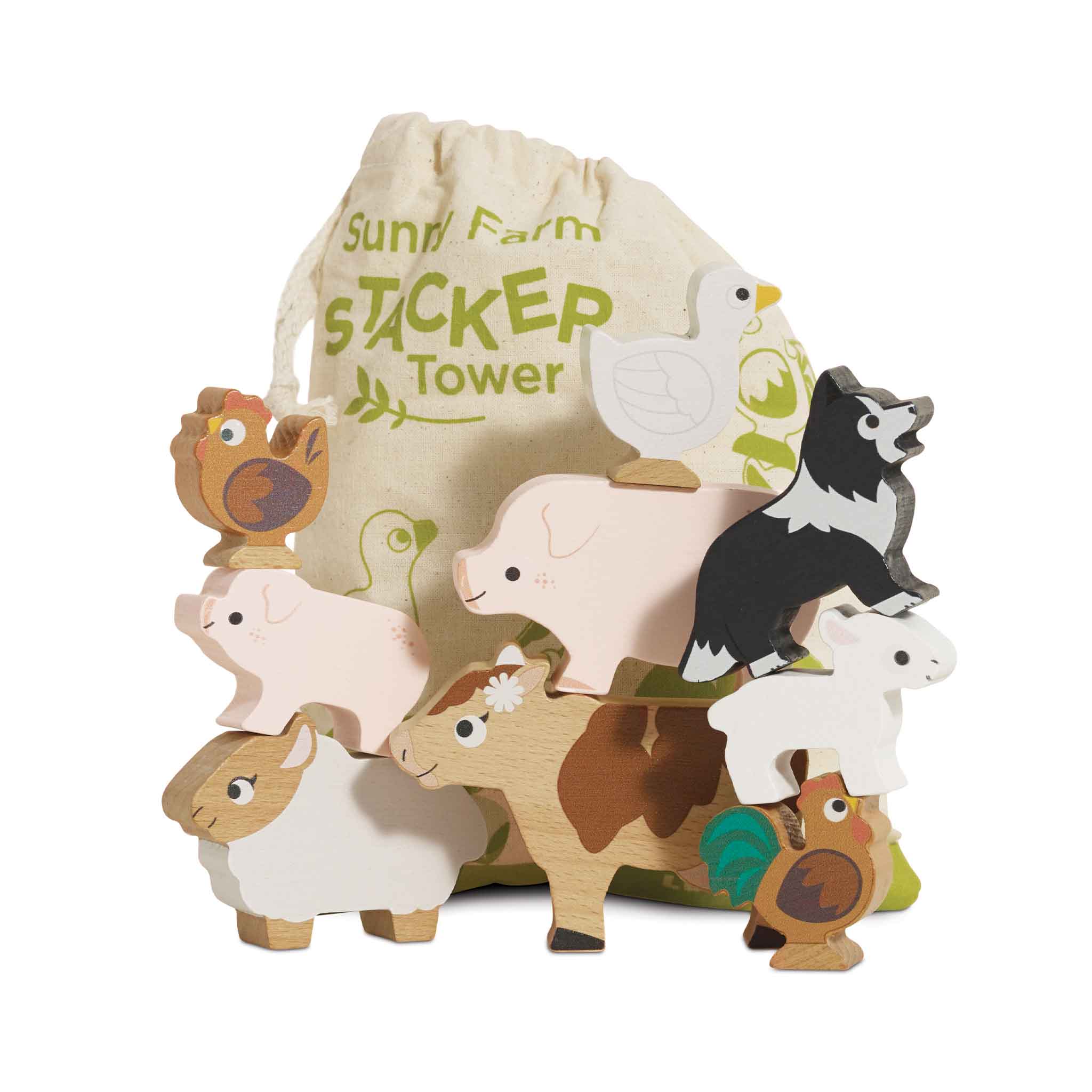 Farmyard Stacking Animals & Bag