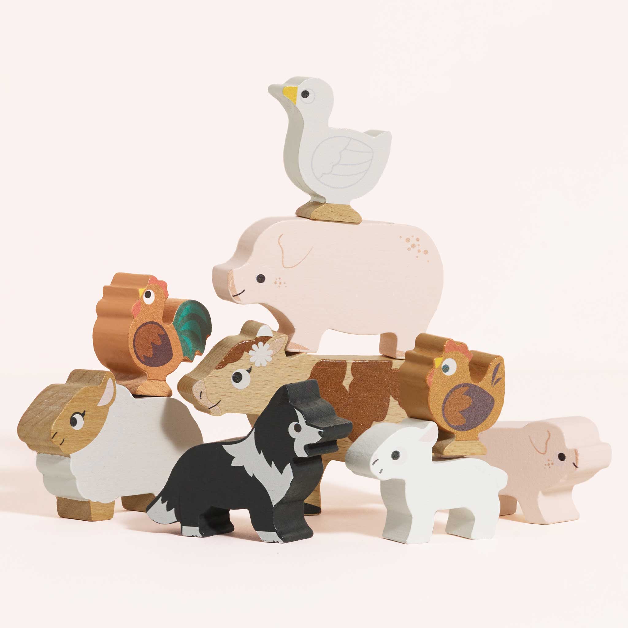 Farmyard Stacking Animals & Bag