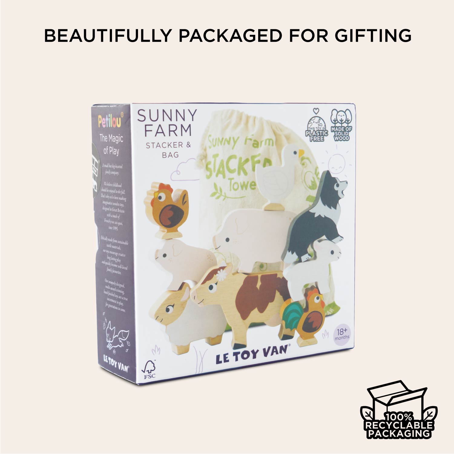 Farmyard Stacking Animals & Bag