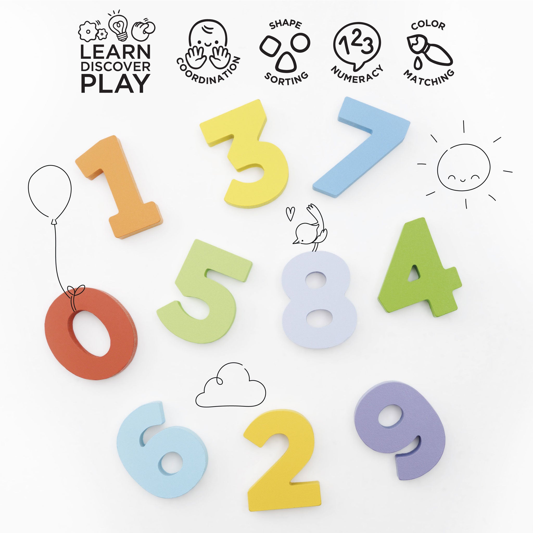 Counting Wooden Numbers Shape Sorter