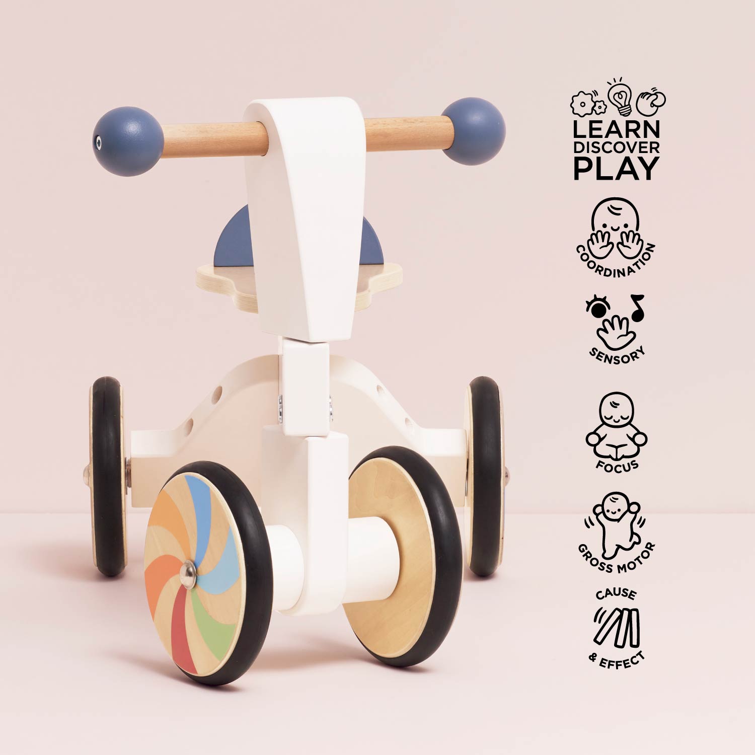 Wooden Rainbow Ride On Trike