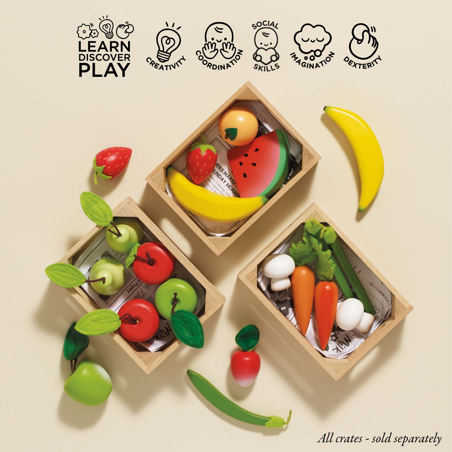 Orchard Fruits Wooden Market Crate