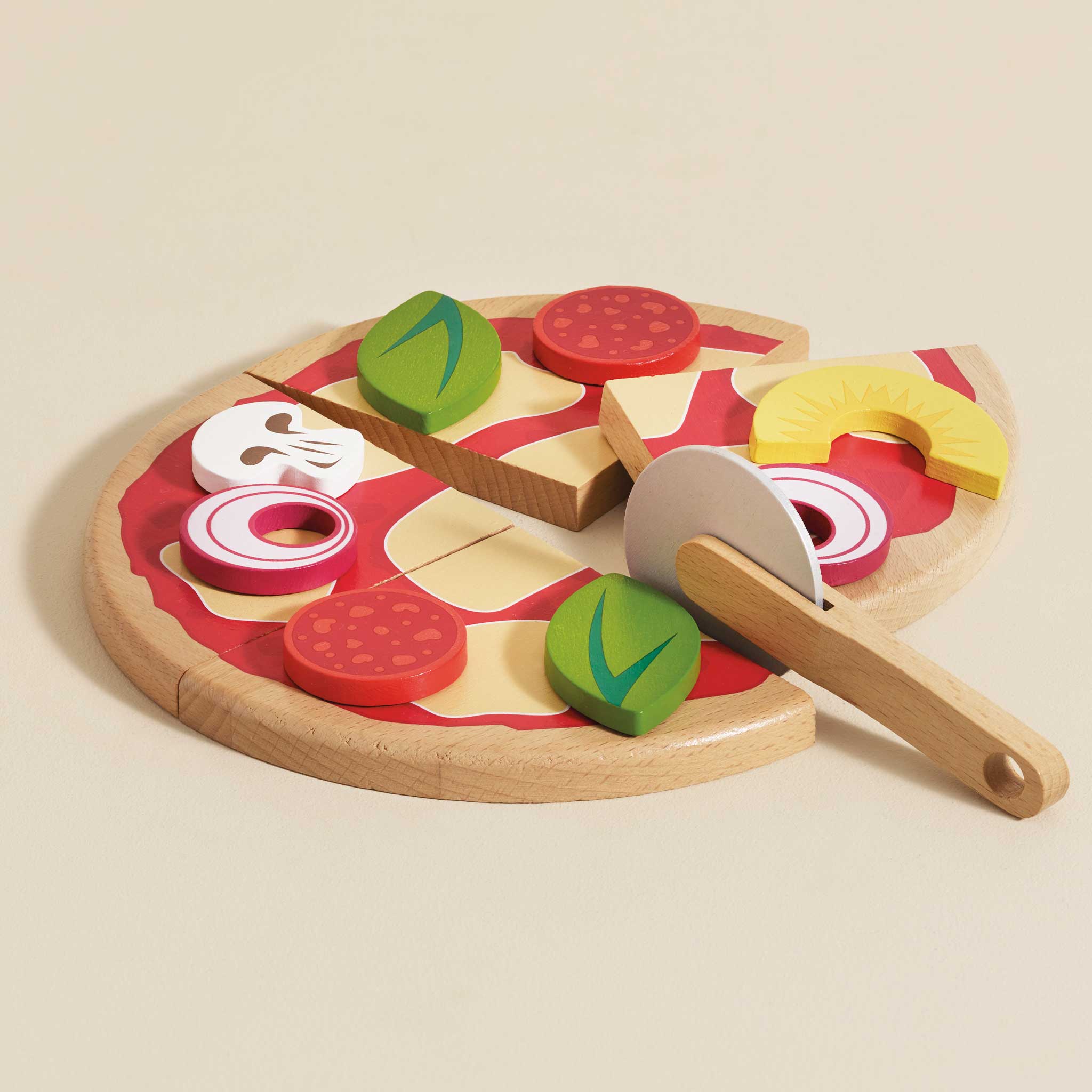 Pizza & Toppings with Slice Cutter