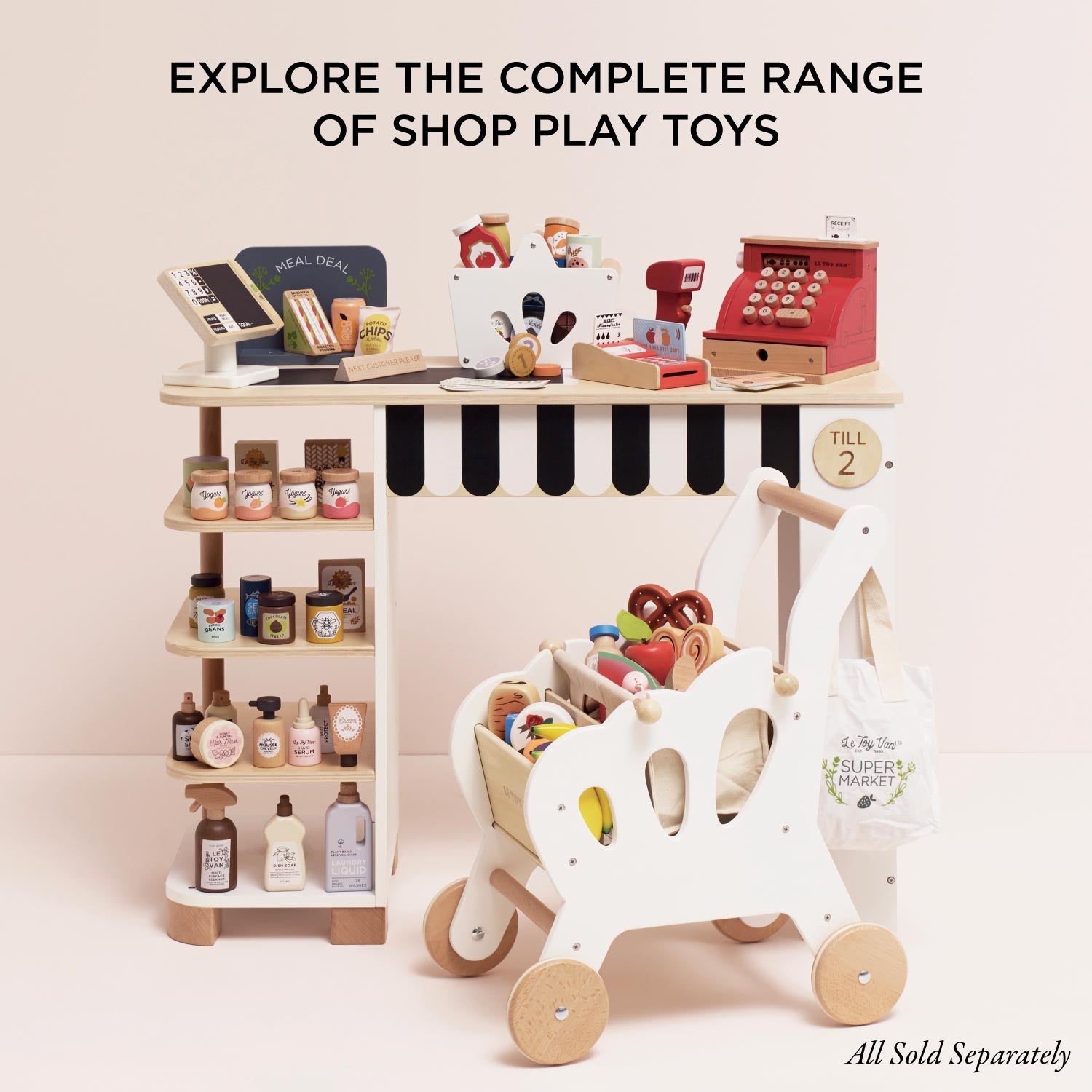 Shop Till Cash Register Money Wooden Role Play Toys Le Toy Van