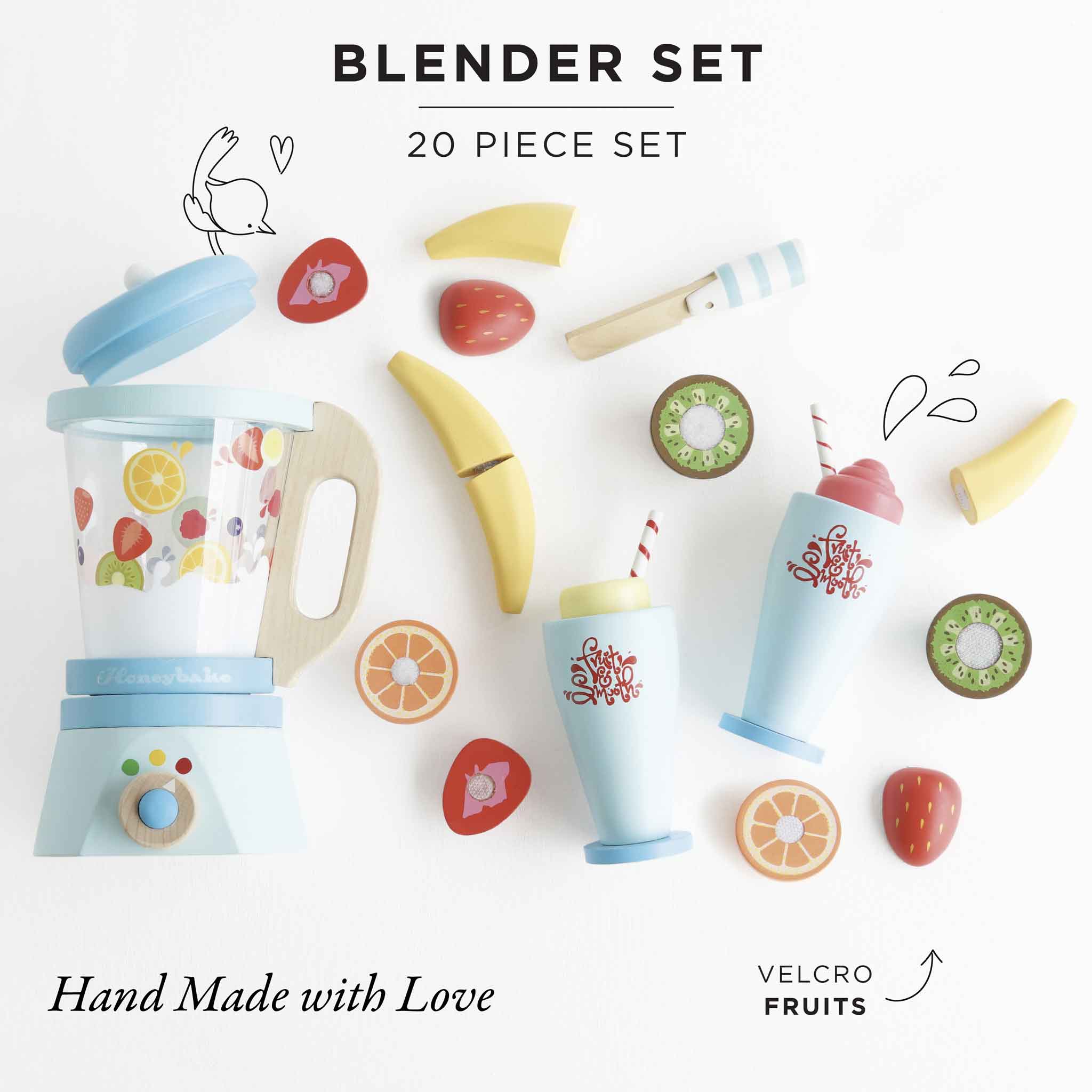 Blender & Wooden Toy Fruit Set