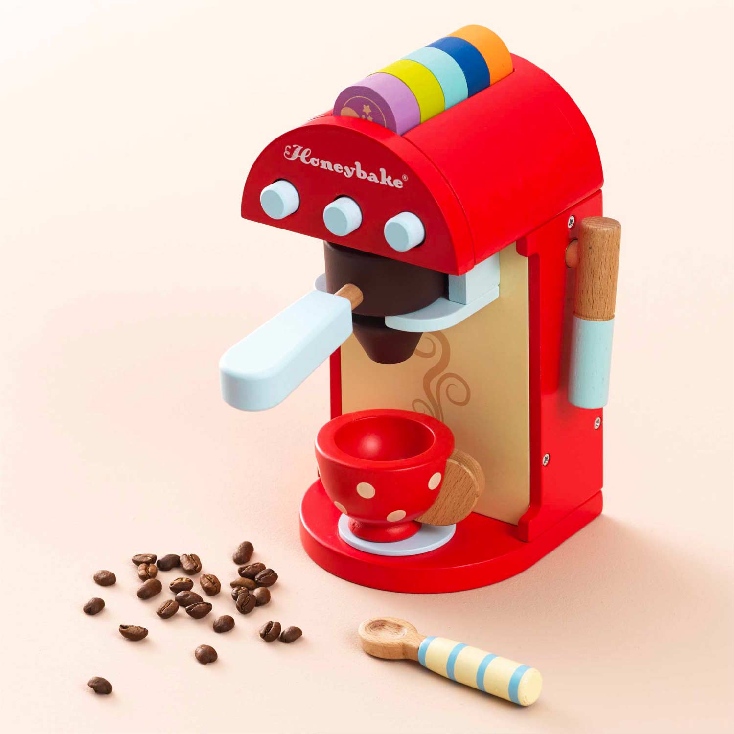 Wooden Toy Coffee Machine & Pods