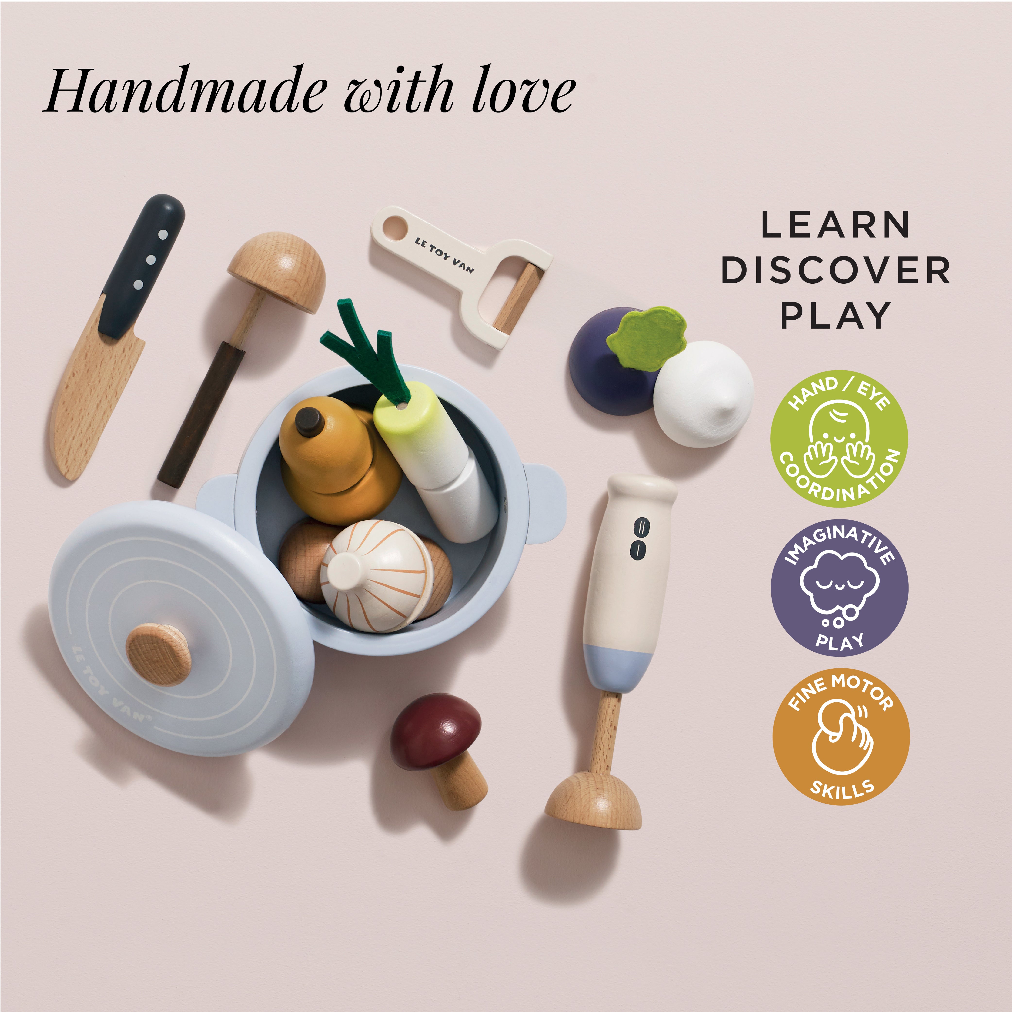 Soup & Utensil Wooden Toy Set