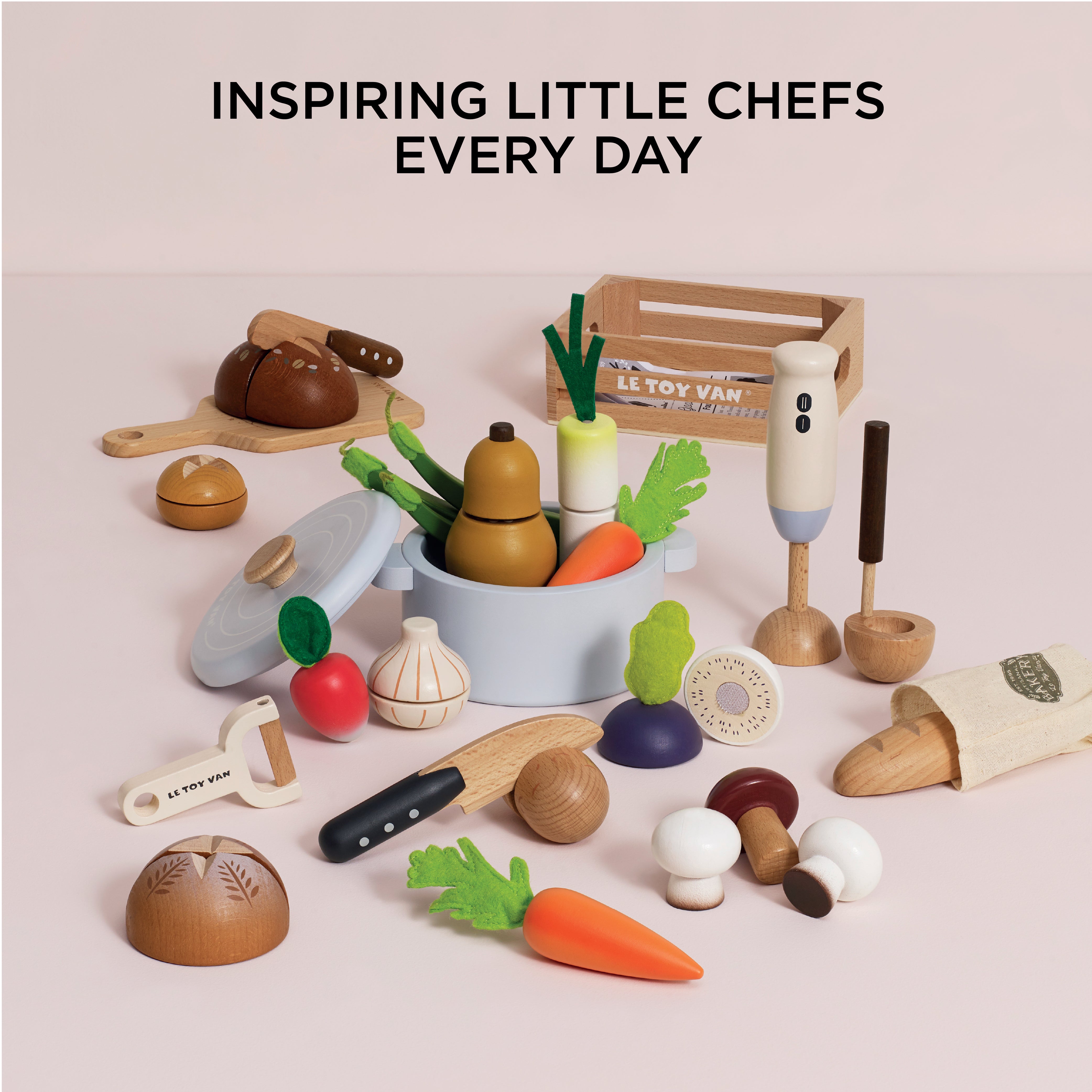 Soup & Utensil Wooden Toy Set