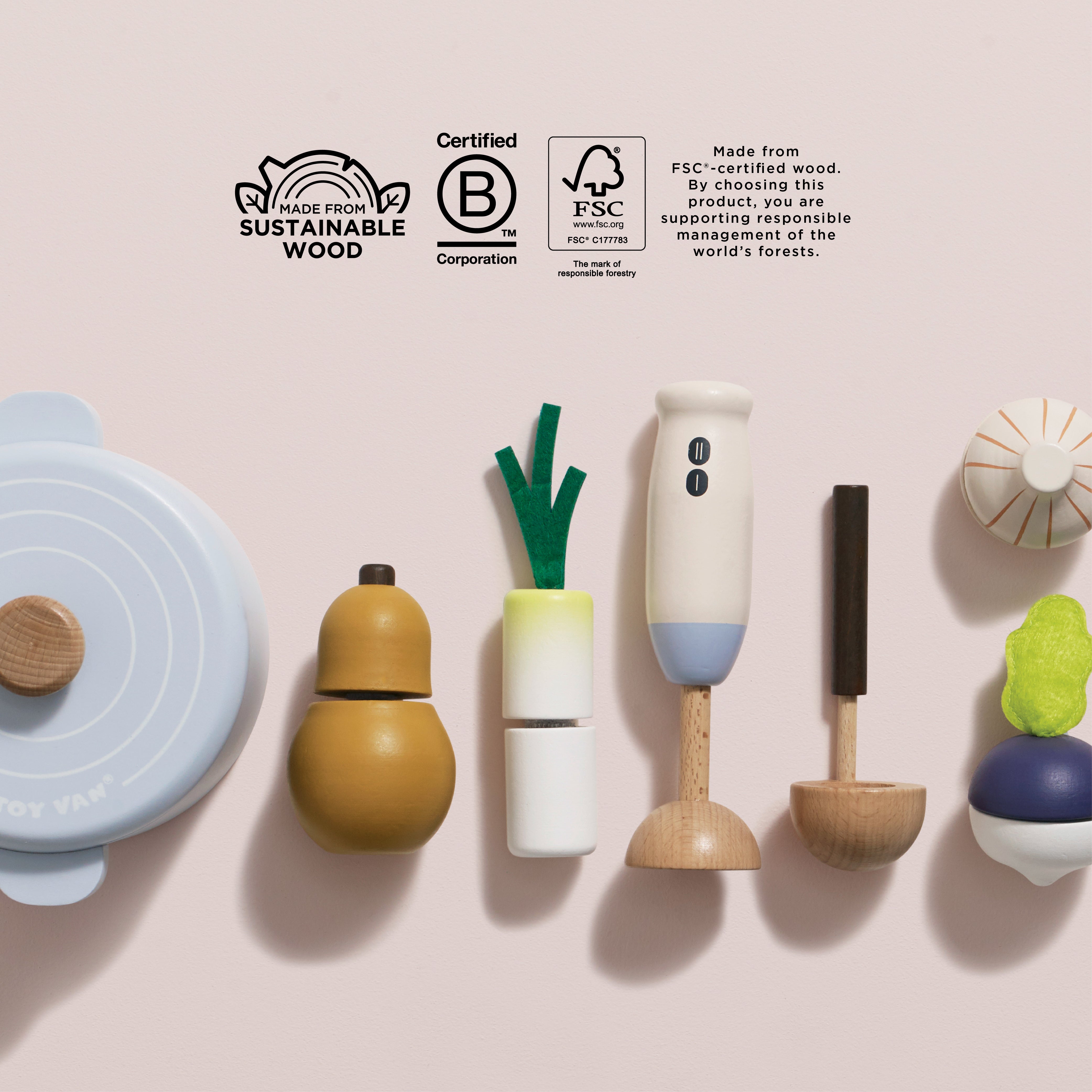 Soup & Utensil Wooden Toy Set