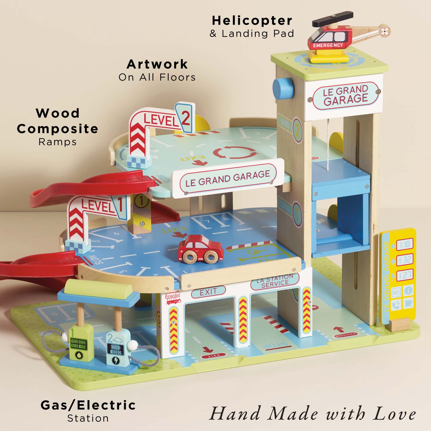 廃盤 ルトイヴァン★イギリスブランド☆★木製おもちゃ★車 ガレージ 箱付き！ Le Grand Garage | Wooden Cars & Garages Toys | Le Toy Van
