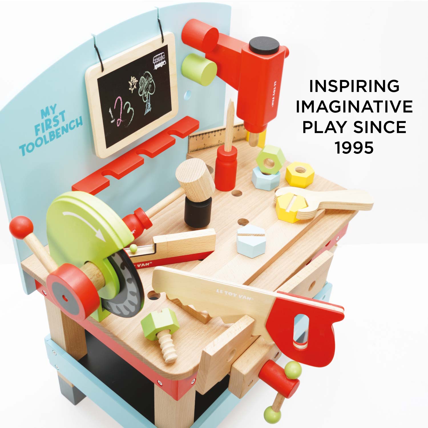 Wooden Tool Bench and Tools | Sustainable Role Play Toys | Le Toy Van