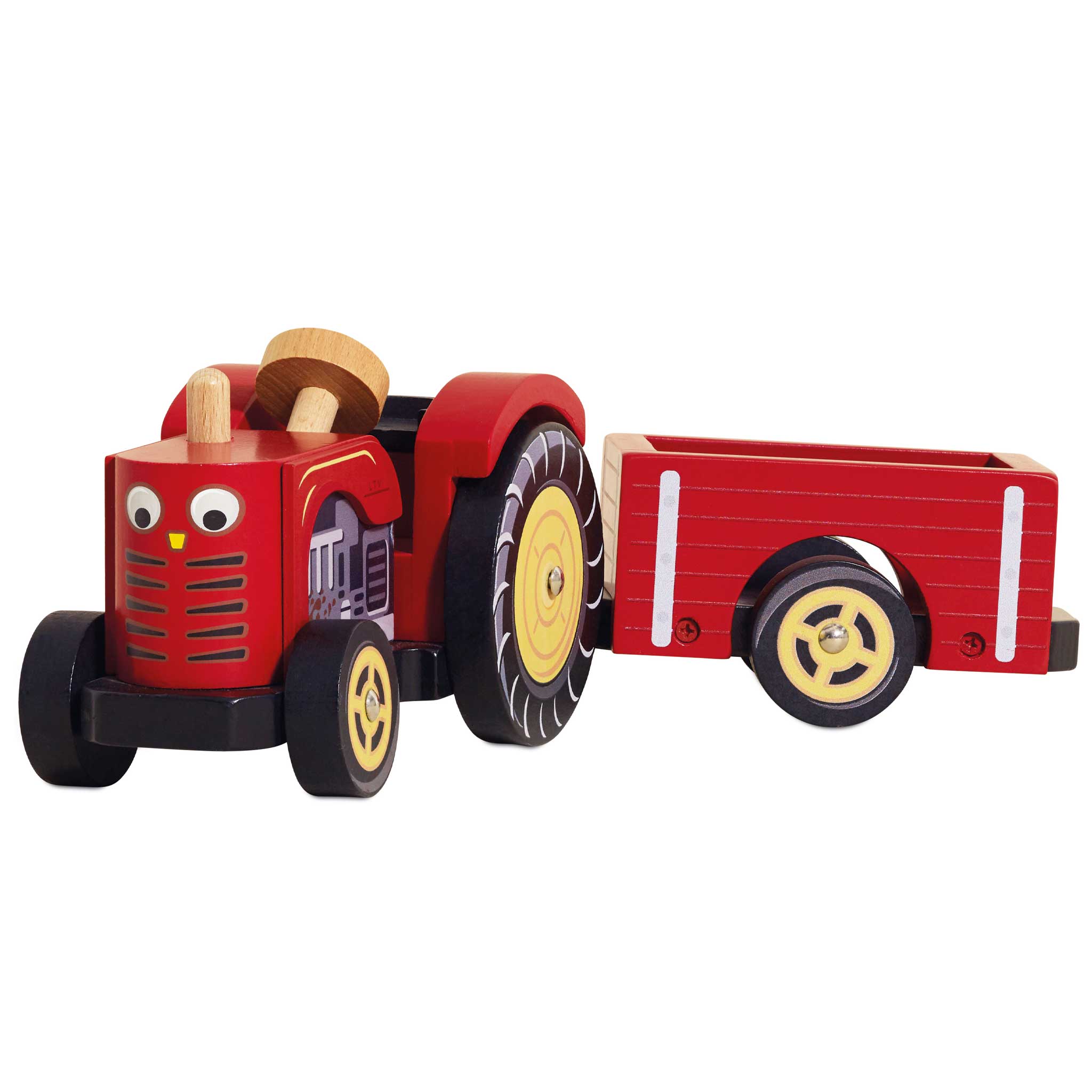 Red Wooden Tractor Farm Animal Toys Le Toy Van